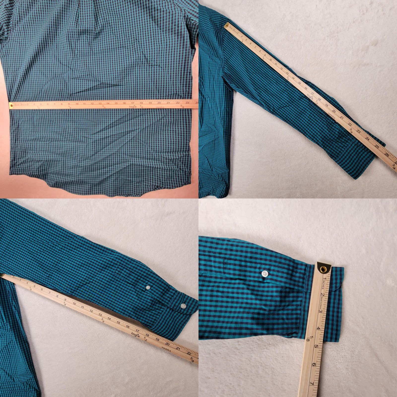 Chaps Chaps Shirt Mens Large Classic Fit Gingham Checked Multicolor Blue Green Long Sleeve Button-Up Workwear Spring Size US L / EU 52-54 / 3 - 8 Thumbnail