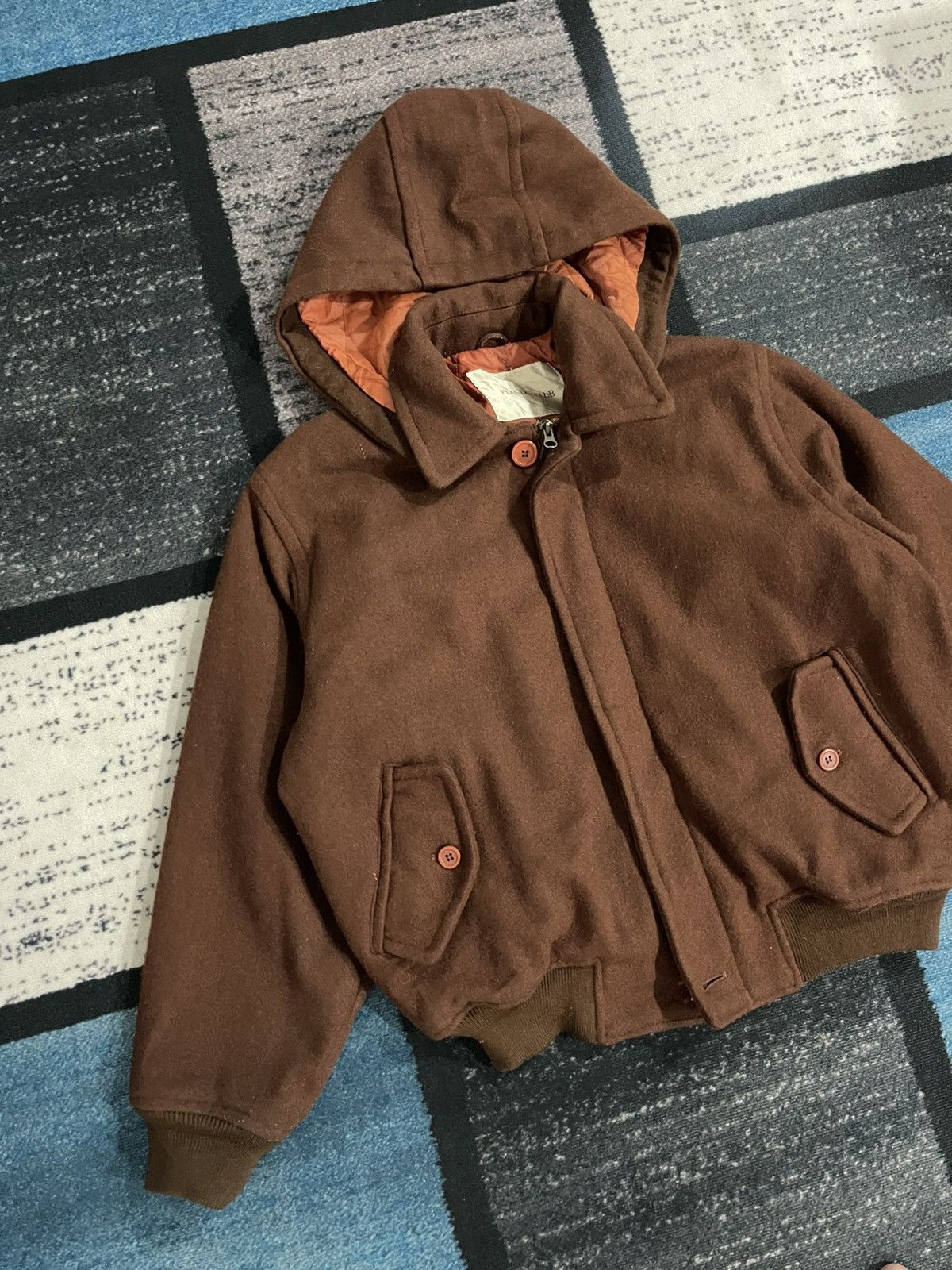 Japanese Brand × Vintage Vintage Flandre Club Hoodie Wool Jacket Size US L / EU 52-54 / 3 - 4 Thumbnail