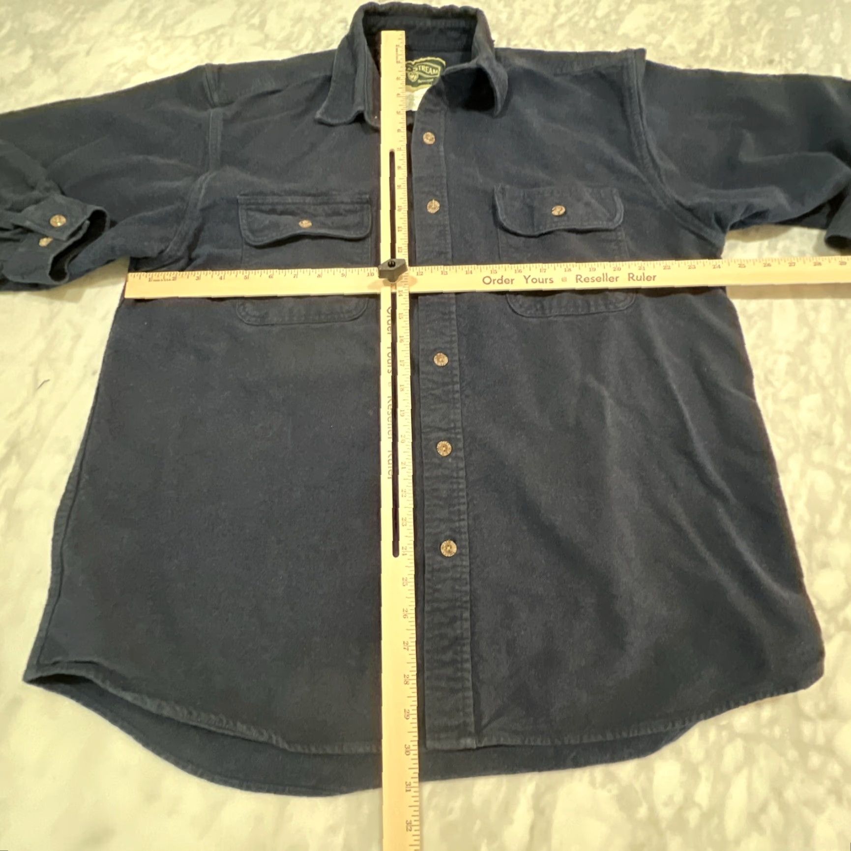 Vintage Field Stream Shirt XL Blue Flannel Chamois Heavy Chore Outdoor Work Mens Button-Up Size US XL / EU 56 / 4 - 7 Thumbnail