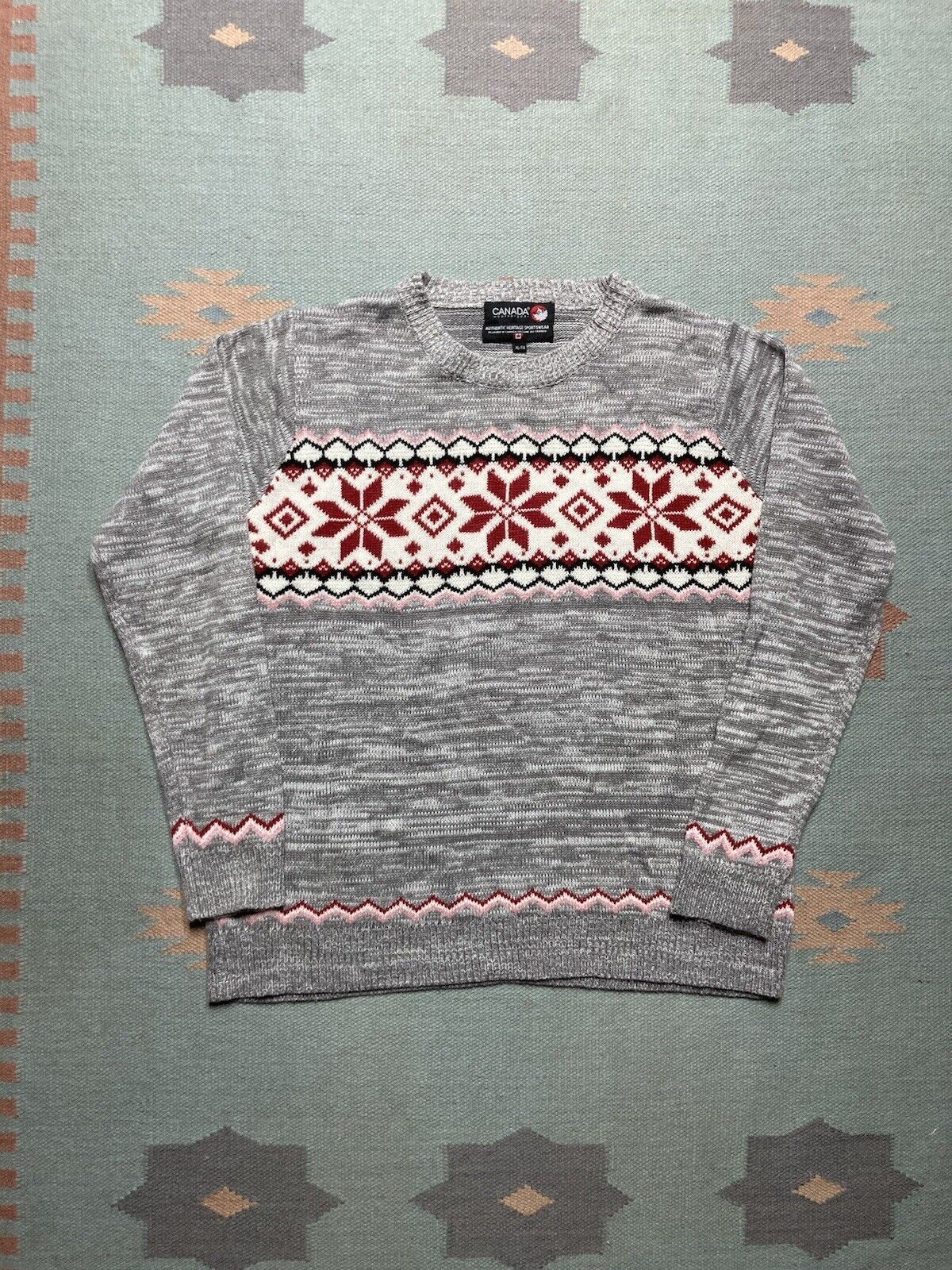 Vintage Canada weather gear knit sweater soft snowflake fair isle XL Size US XL / EU 56 / 4 - 1 Thumbnail