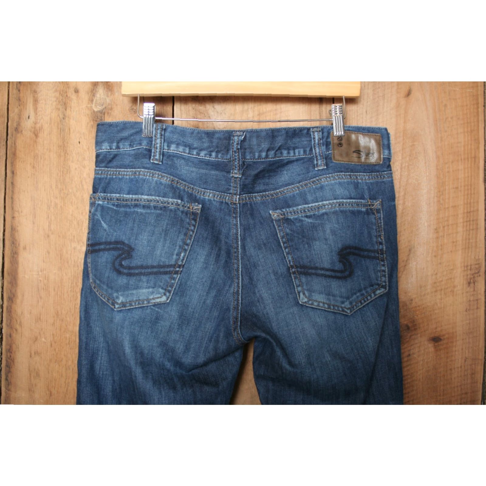 Silver Jeans Co. SILVER Jeans Nash Jeans Straight Blue Denim SZ 33 Regular Men Slim Fit 29 Inseam 34x30 Shrunk to 33x29 Size US 33 - 4 Thumbnail