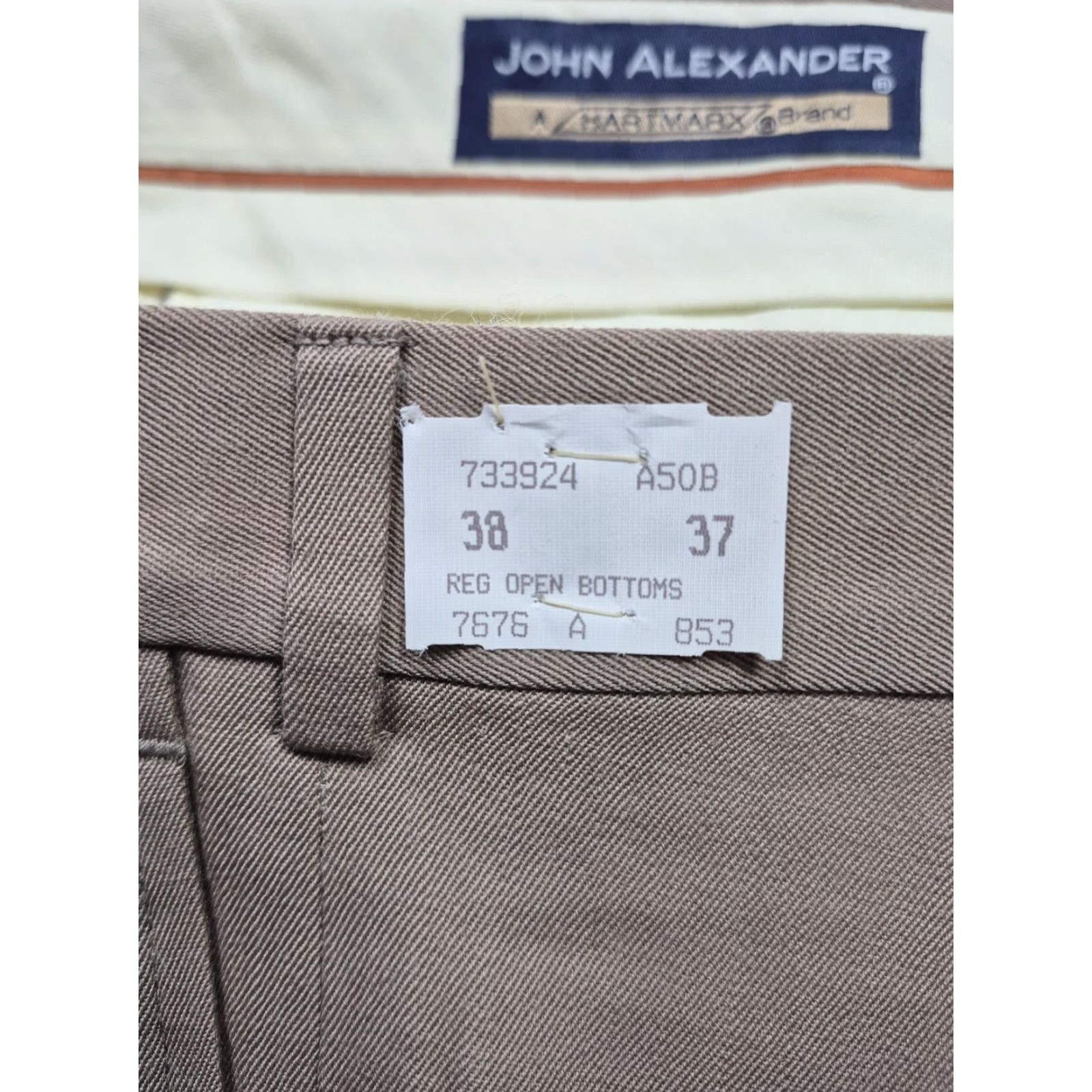 Vintage John Alexander Dress Pants Mens 38x37 Beige Wool Pleated Classic Fit Unhemmed Size US 38 / EU 54 - 5 Thumbnail
