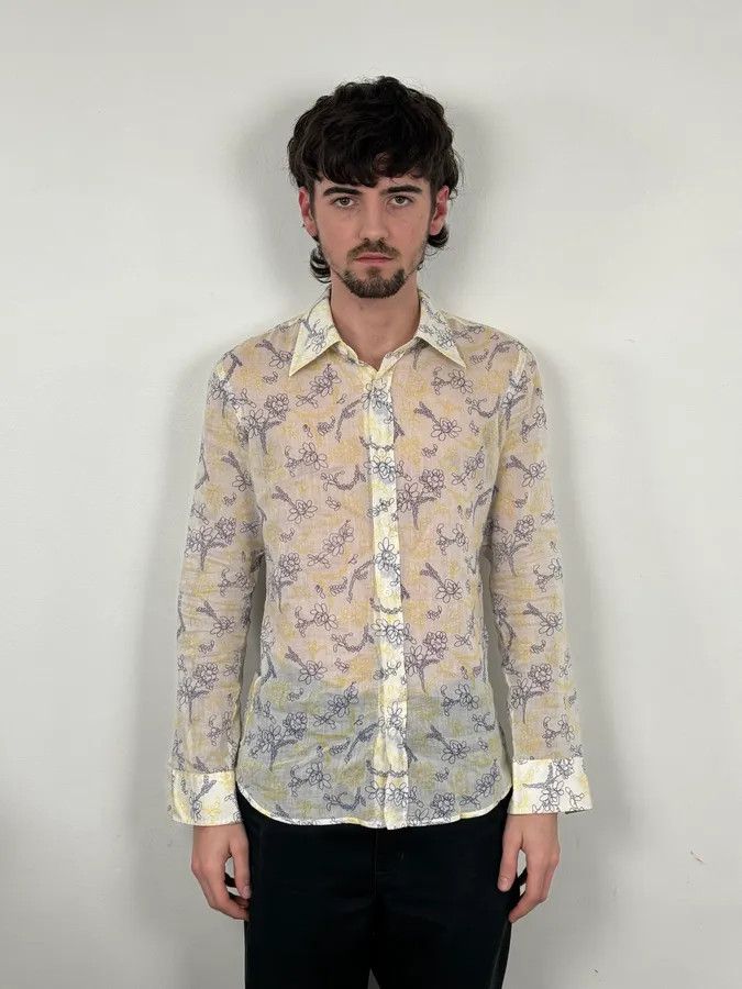 Prada Prada White Clear Sweet Flowers Shirt Size US S / EU 44-46 / 1 - 2 Thumbnail