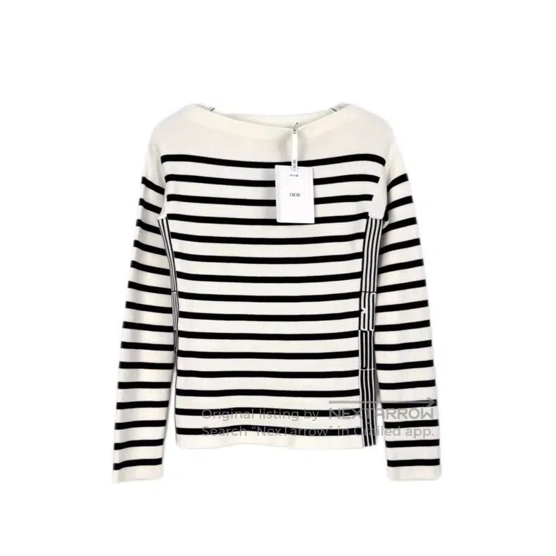 Dior Dior Black and white striped knitted long sleeves Size XS / US 0-2 / IT 36-38 - 1 Thumbnail