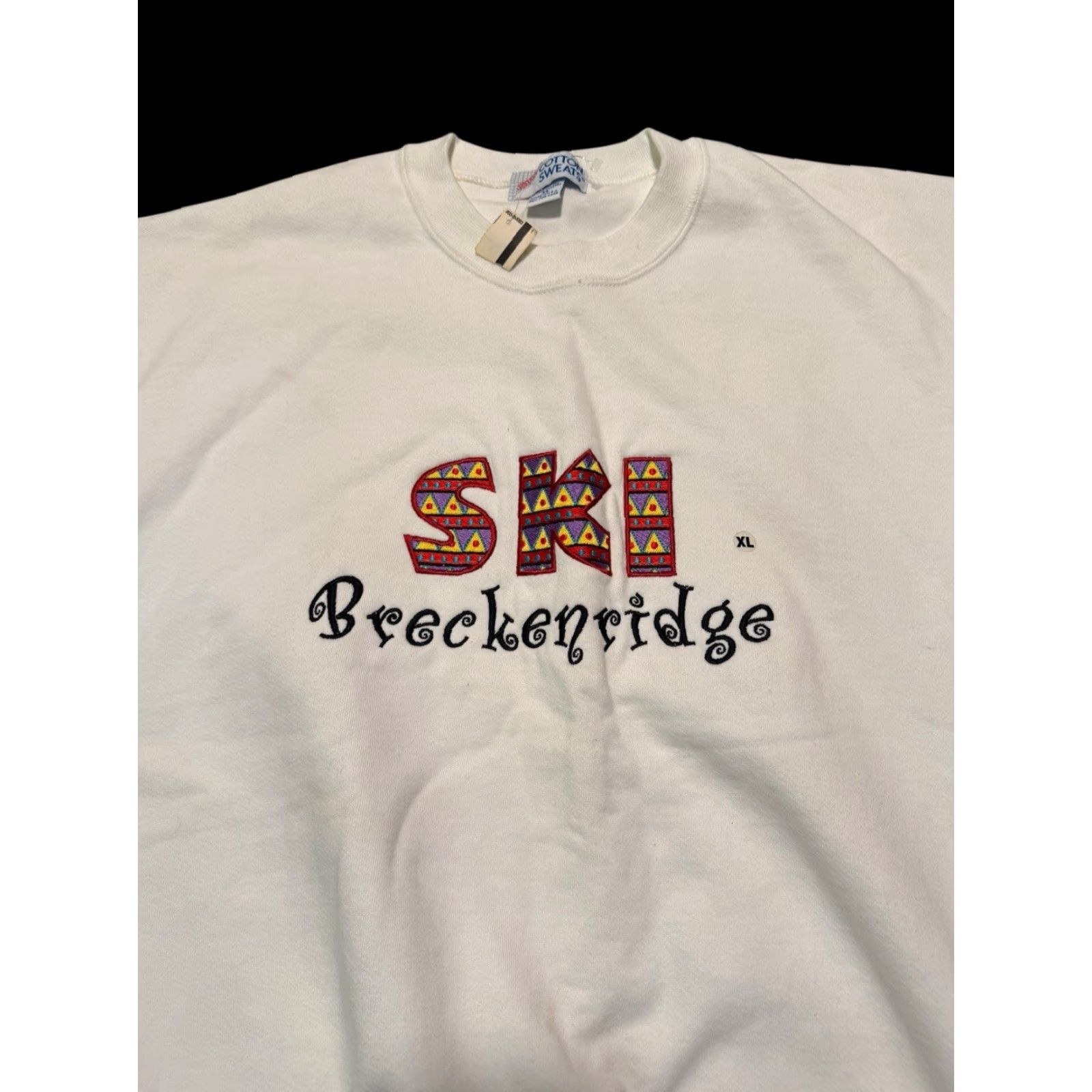 Jerzees VINTAGE Jerzees Sweatshirt Breckenridge Ski 80's White XL USA Made NWT Rare Mens Pullover Crew neck Knit Mockup? Size US XL / EU 56 / 4 - 6 Thumbnail