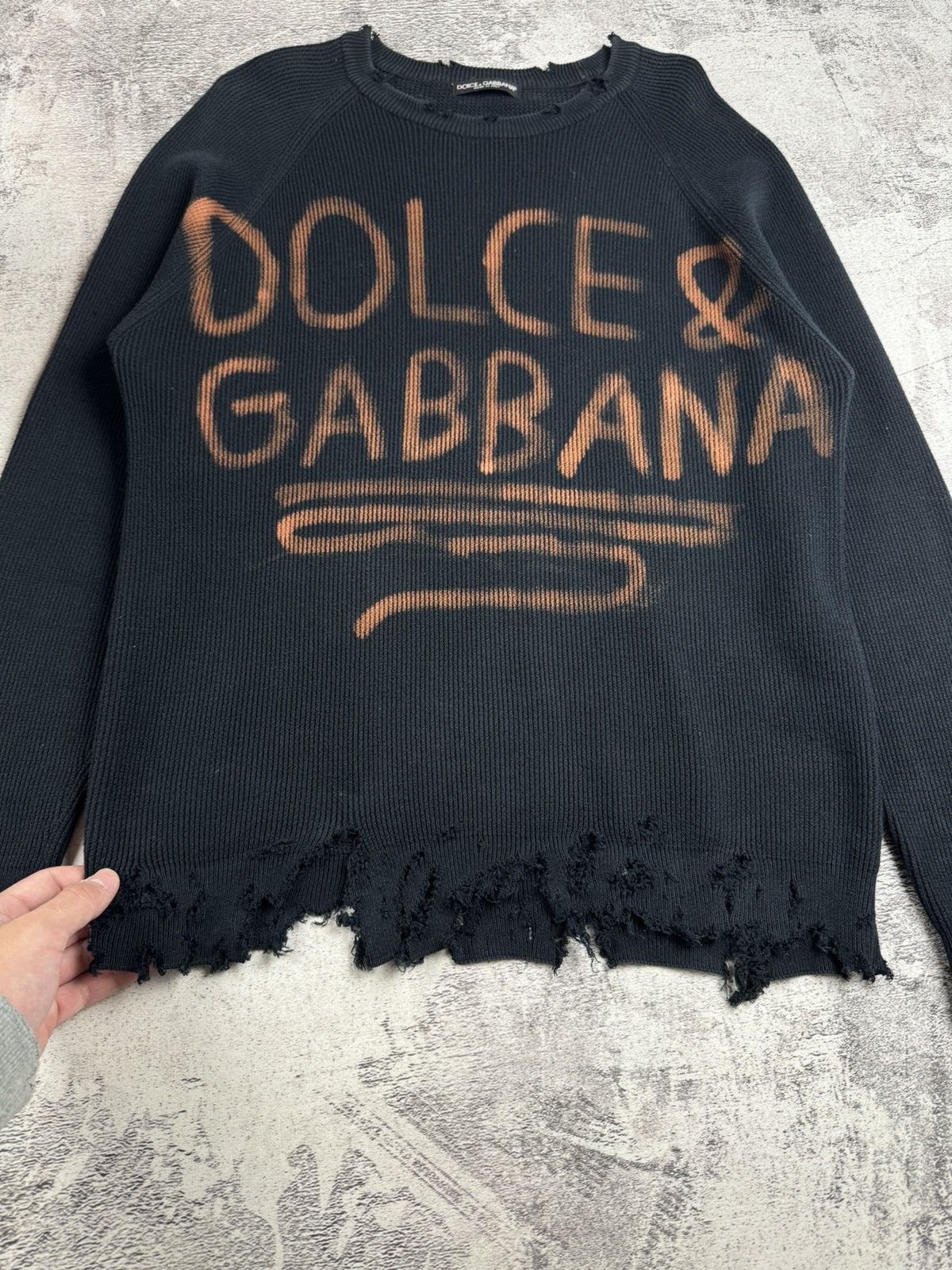 Vintage Dolce & Gabbana Distressed Y2K Thrashed Knit Faded Men’s 54 Size Sweater Pullover Size US L / EU 52-54 / 3 - 7 Thumbnail