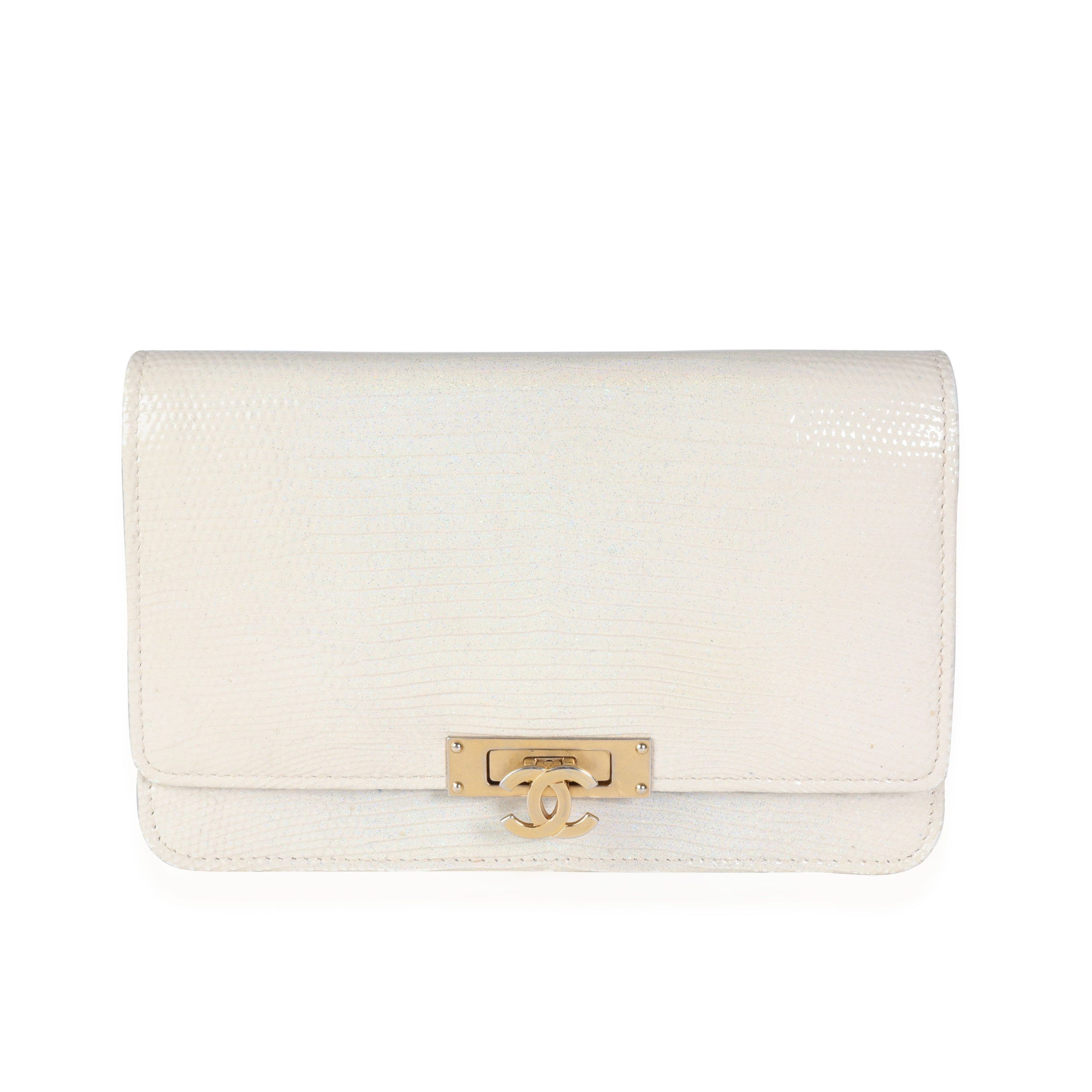 Chanel Gold Metallic Lizard Golden Class Wallet on Chain