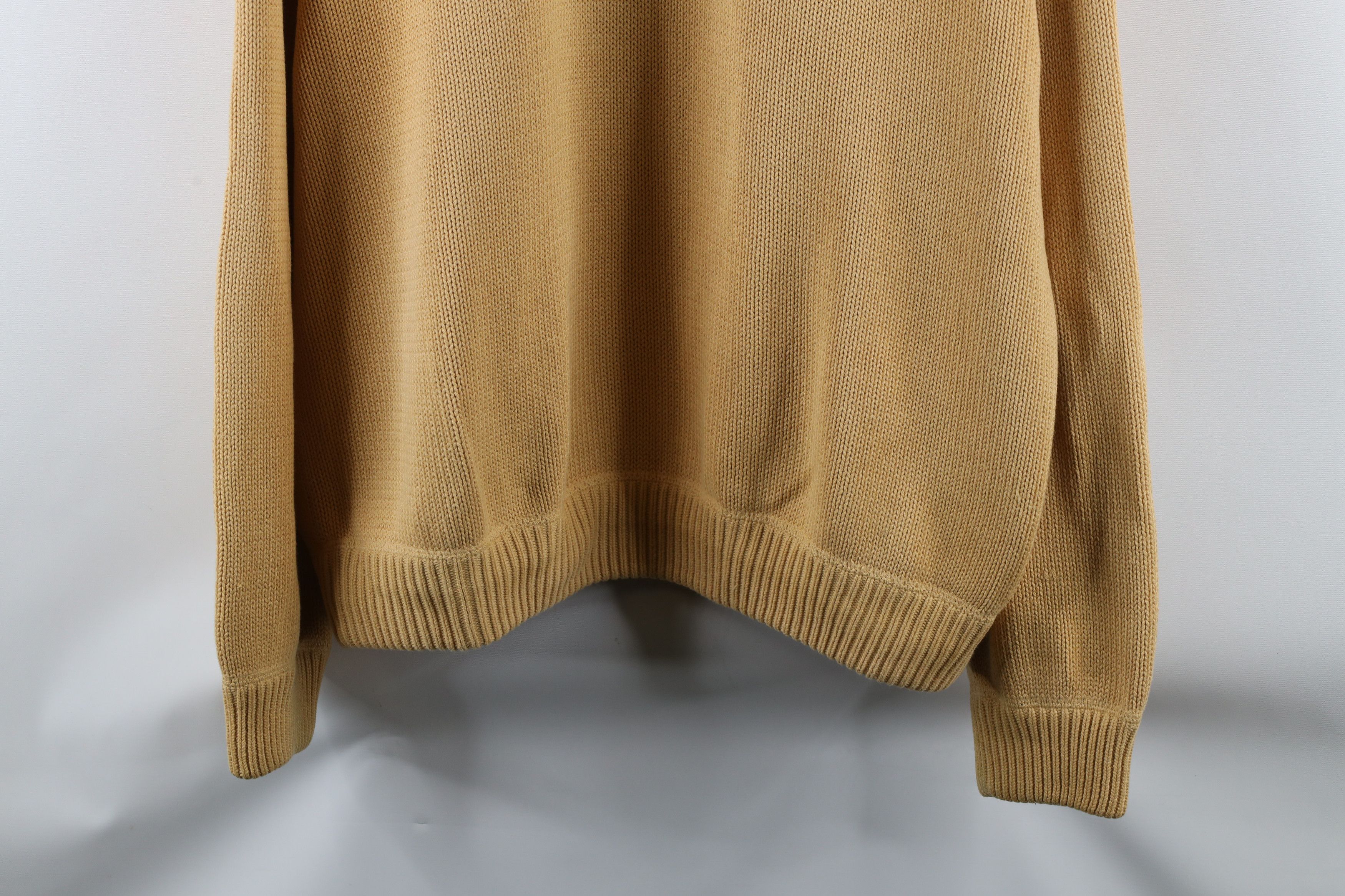 Tommy Hilfiger × Vintage Vintage 90s Tommy Hilfiger Cotton Knit Crewneck Sweater Gold Size US XL / EU 56 / 4 - 3 Thumbnail