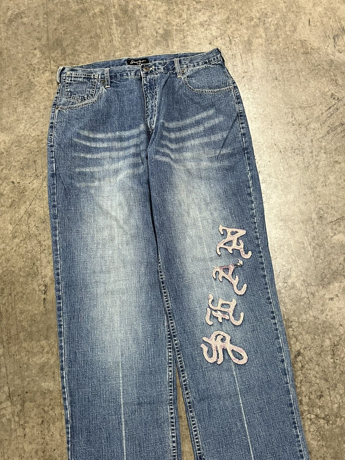 Sean John × Vintage Y2K baggy fit Sean John denim faded skater streetwear hype Size US 34 / EU 50 - 3 Thumbnail