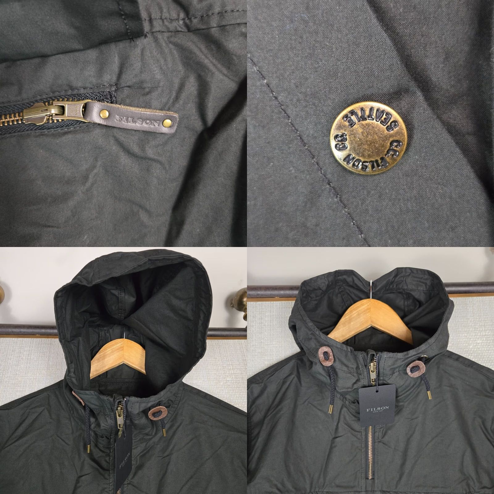 Filson VINTAGE Filson Womens Deck Jacket Hooded Oilskin Waxed Black Medium USA Size M / US 6-8 / IT 42-44 - 9 Thumbnail