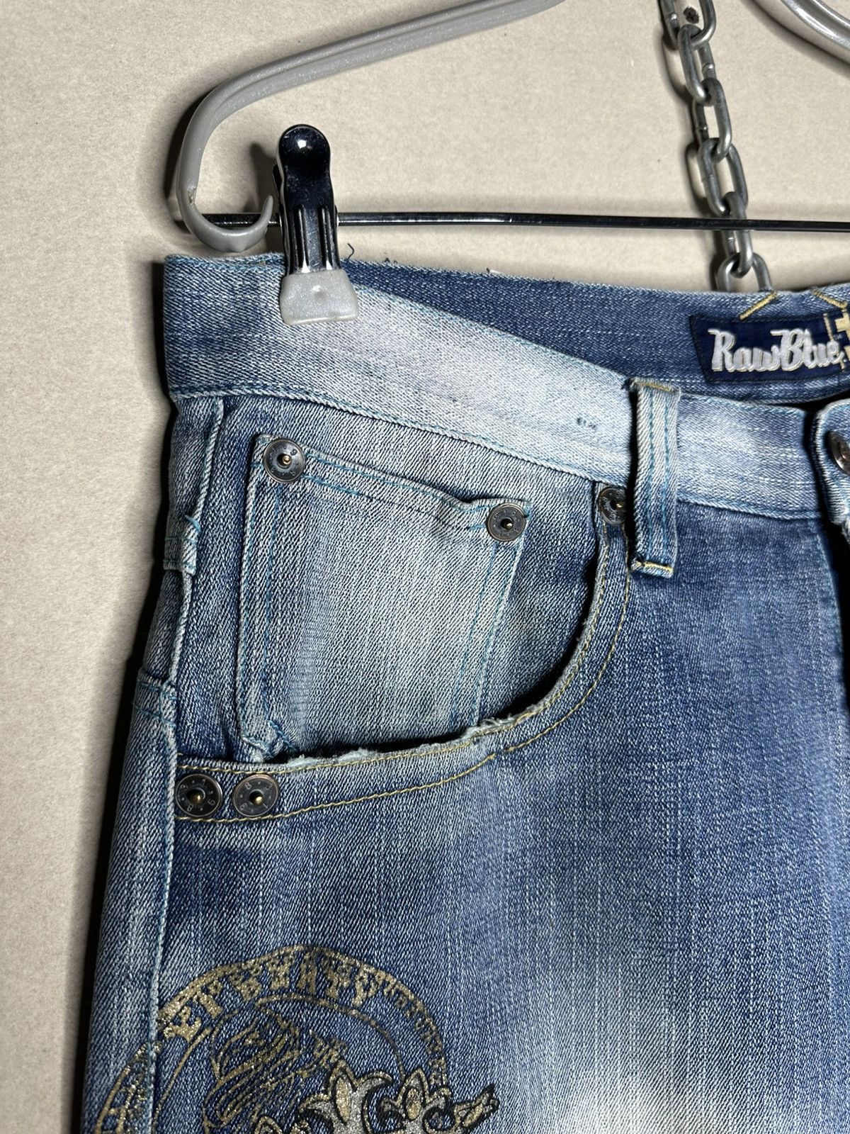 Vintage 32/32 Raw Blue Rap Hip Hop Jeans Punk Rarest Denim Pants Size US 32 / EU 48 - 13 Thumbnail