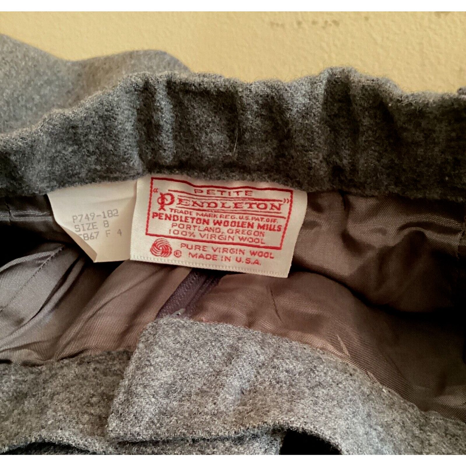 Pendleton VINTAGE PENDLETON 100% VIRGIN WOOL GRAY PLEATED PANTS SZ 8P Size 30" / US 8 / IT 44 - 4 Thumbnail