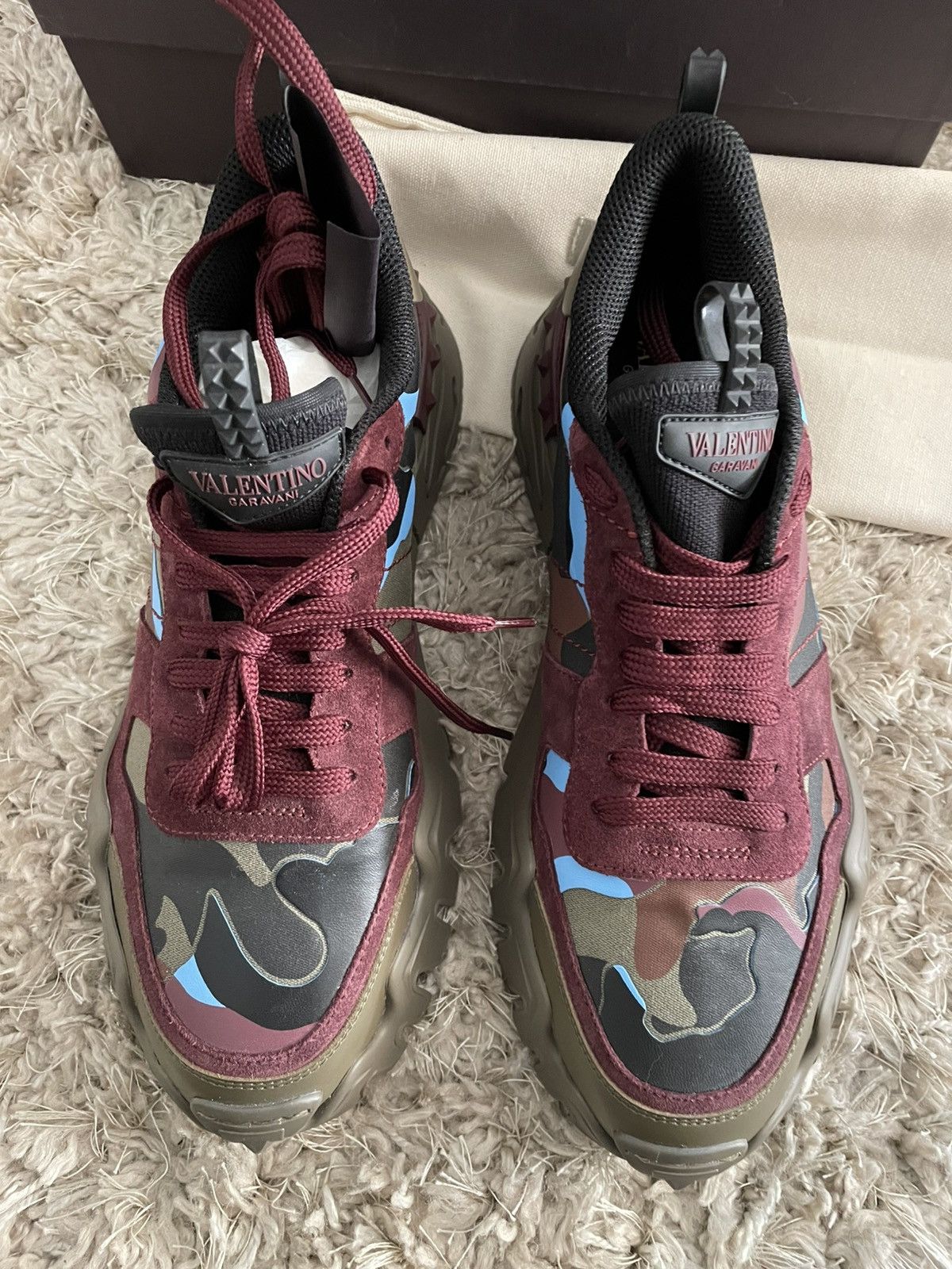 Valentino Valentino RockRunner Plus Camo Burgundy and Blue Size US 11 / EU 44 - 5 Thumbnail