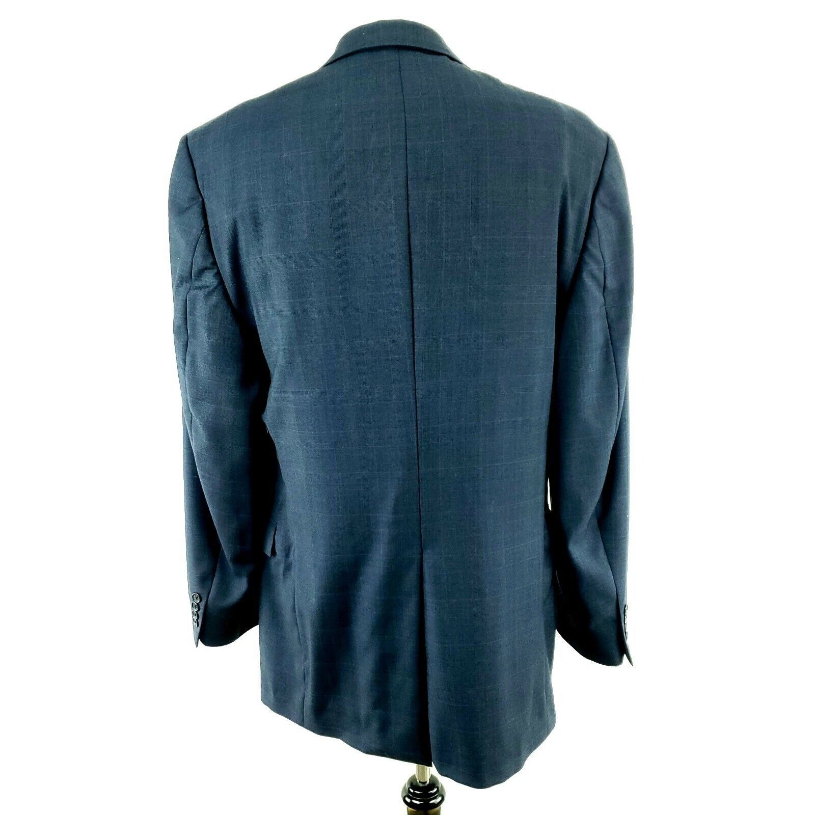 Hart Schaffner Marx Hart Schaffner Marx 42L 2 Button Glen Check Blue Wool Blazer Size 42L - 6 Thumbnail