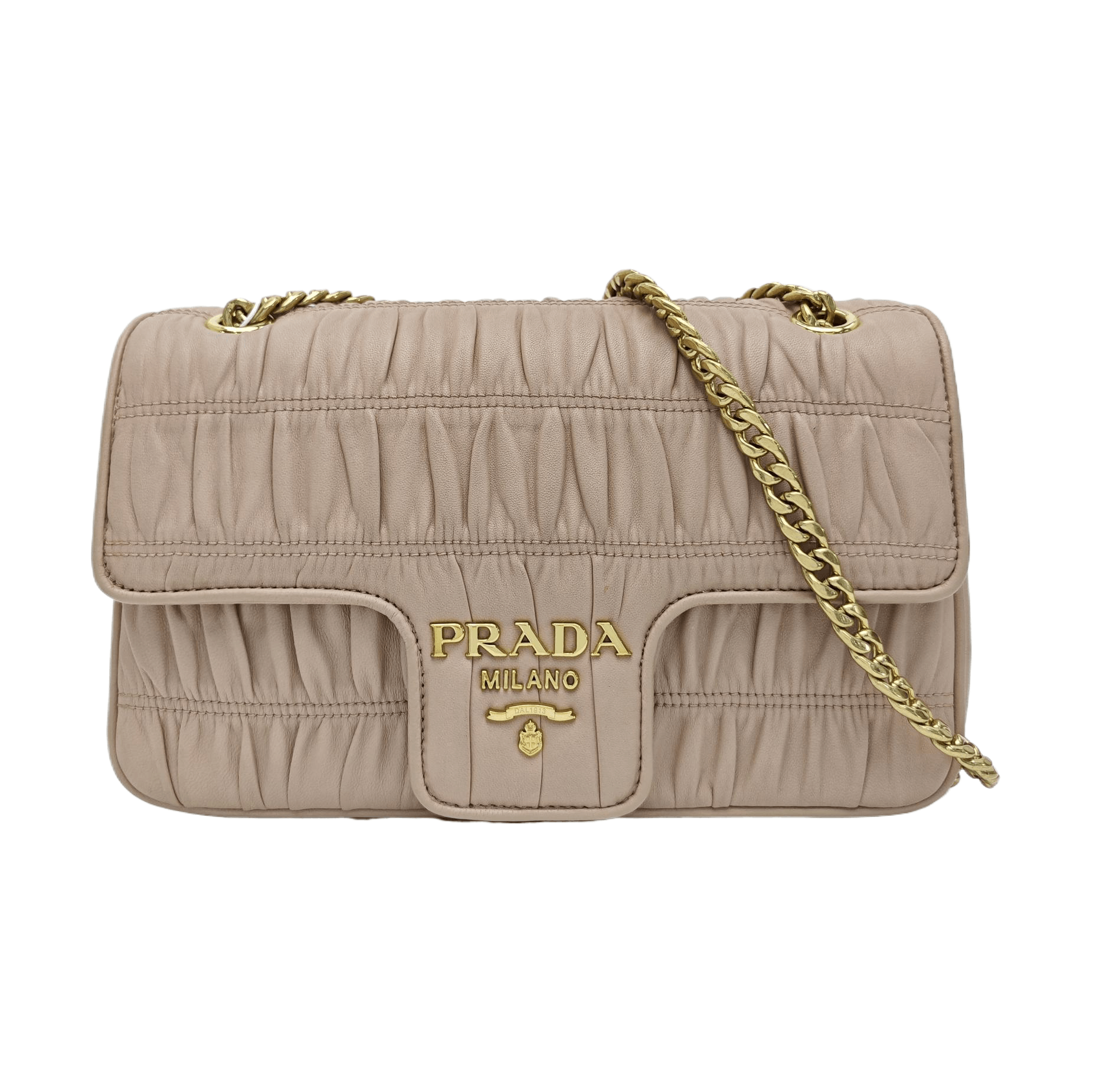 Prada Prada Diagramme Pink Leather Shoulder Bag Size ONE SIZE - 1 Thumbnail