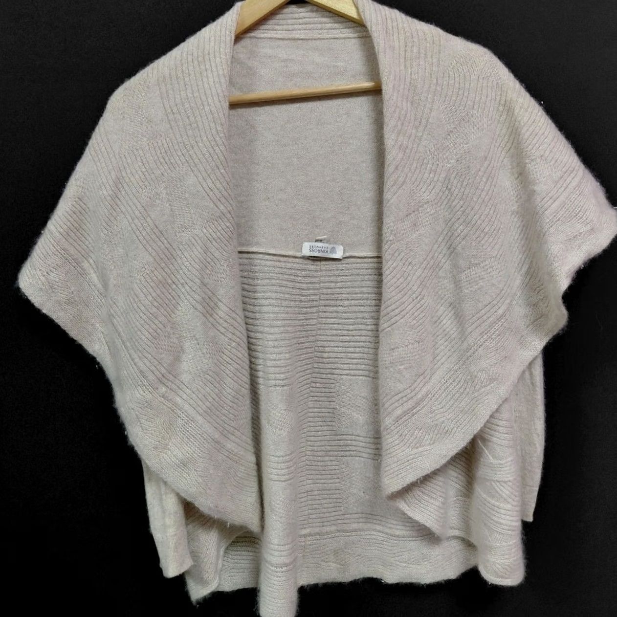 Vintage KINROSS CASHMERE Cardigan S Beige Knit 100% Cashmere Solid Women Size S / US 4 / IT 40 - 2 Thumbnail