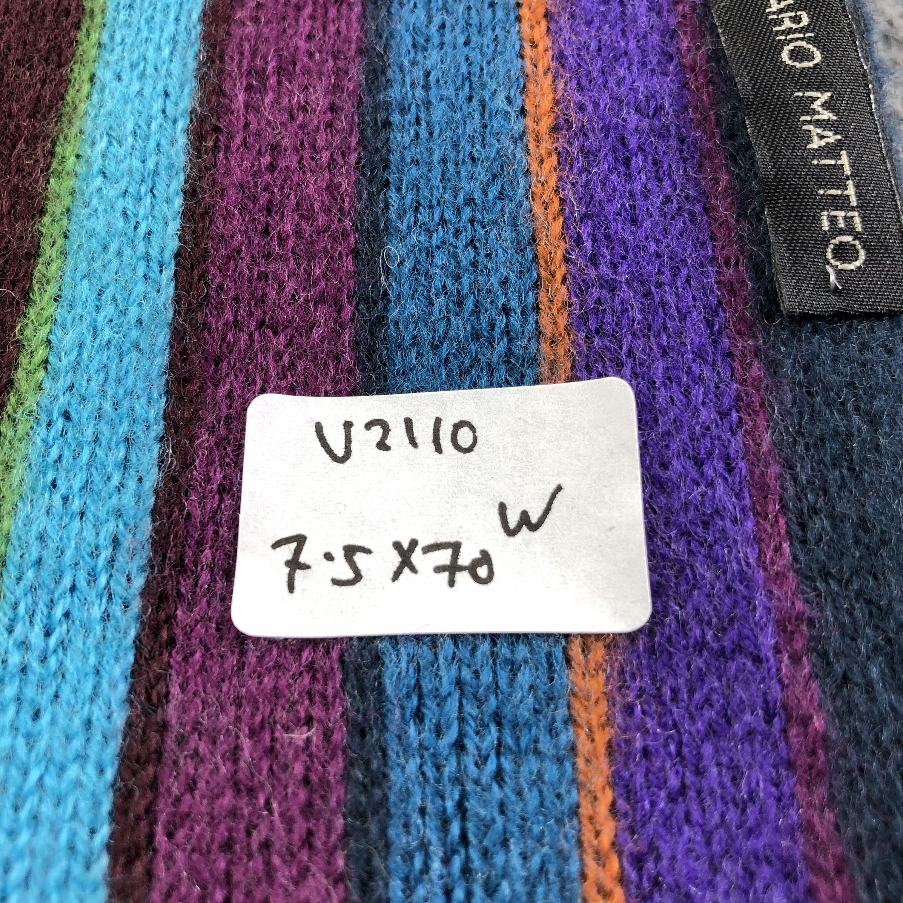 Mario Matteo Mario Matteo Striped Wool Scarf Muffler Neckwear V2110 Size ONE SIZE - 6 Thumbnail