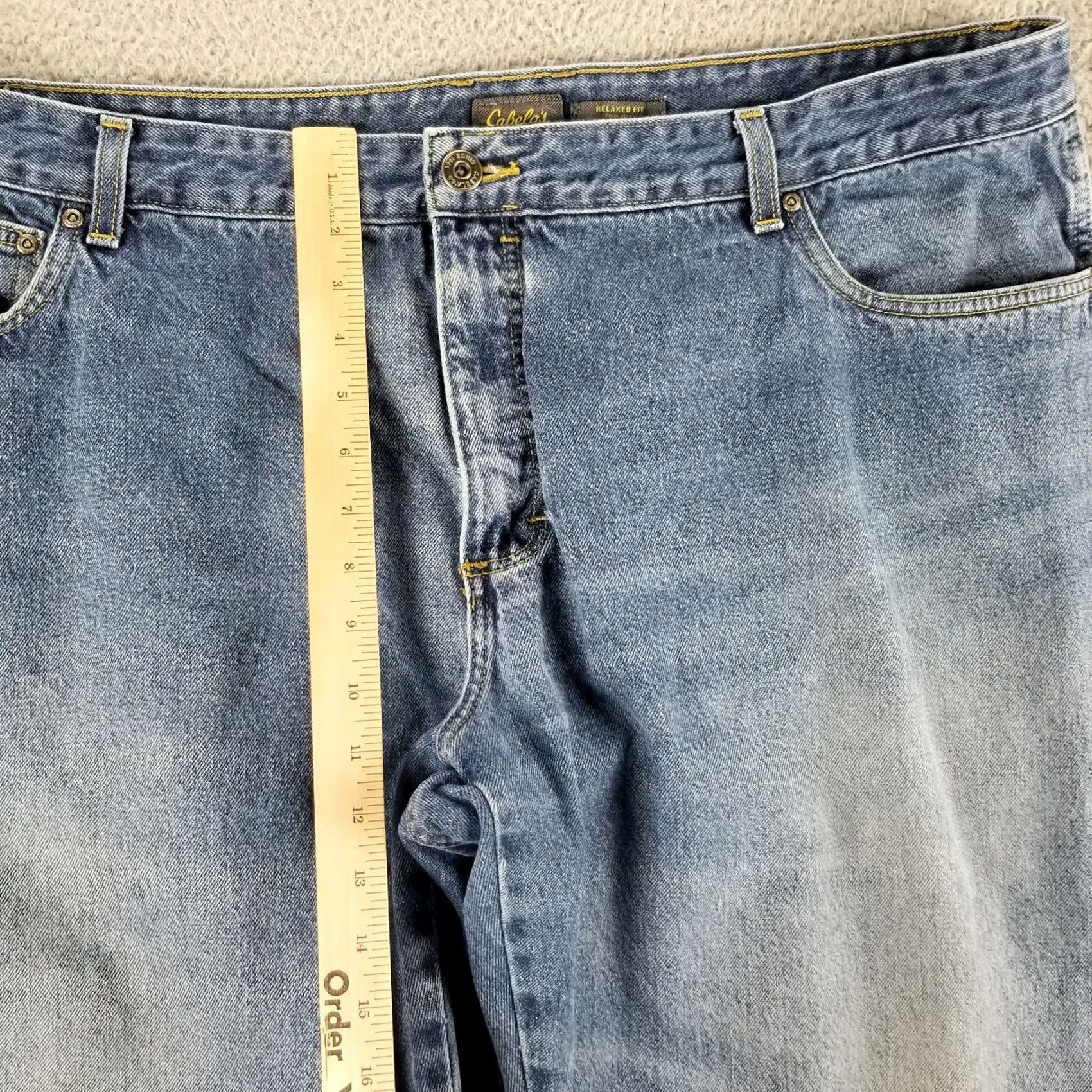 Vintage Cabela's Jeans Mens 42X33 Blue Relaxed Fit Denim Big & Tall Straight Jeans Mens Blue 42X33 90s American Classic Theme Clothing Size US 42 / EU 58 - 5 Thumbnail