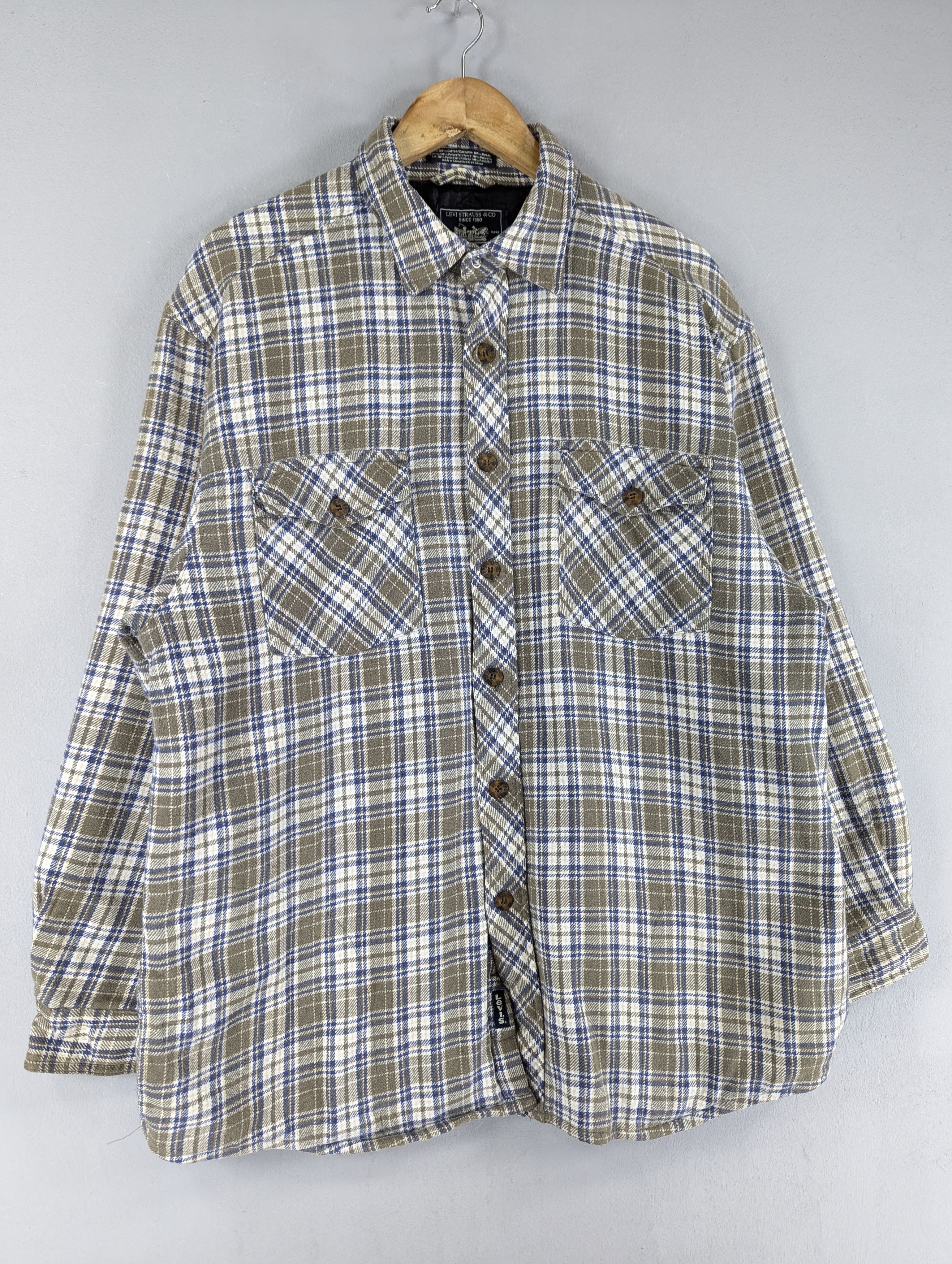 Levi's Levi's Strauss Quilted Lined Flannel Button Ups Jacket Size US L / EU 52-54 / 3 - 3 Thumbnail