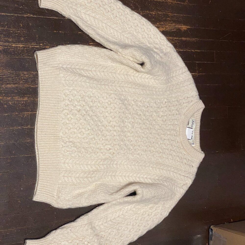 Other Vintage Aran Mor 100% Merino Wool Cable Knit Sweater White Size US M / EU 48-50 / 2 - 6 Thumbnail