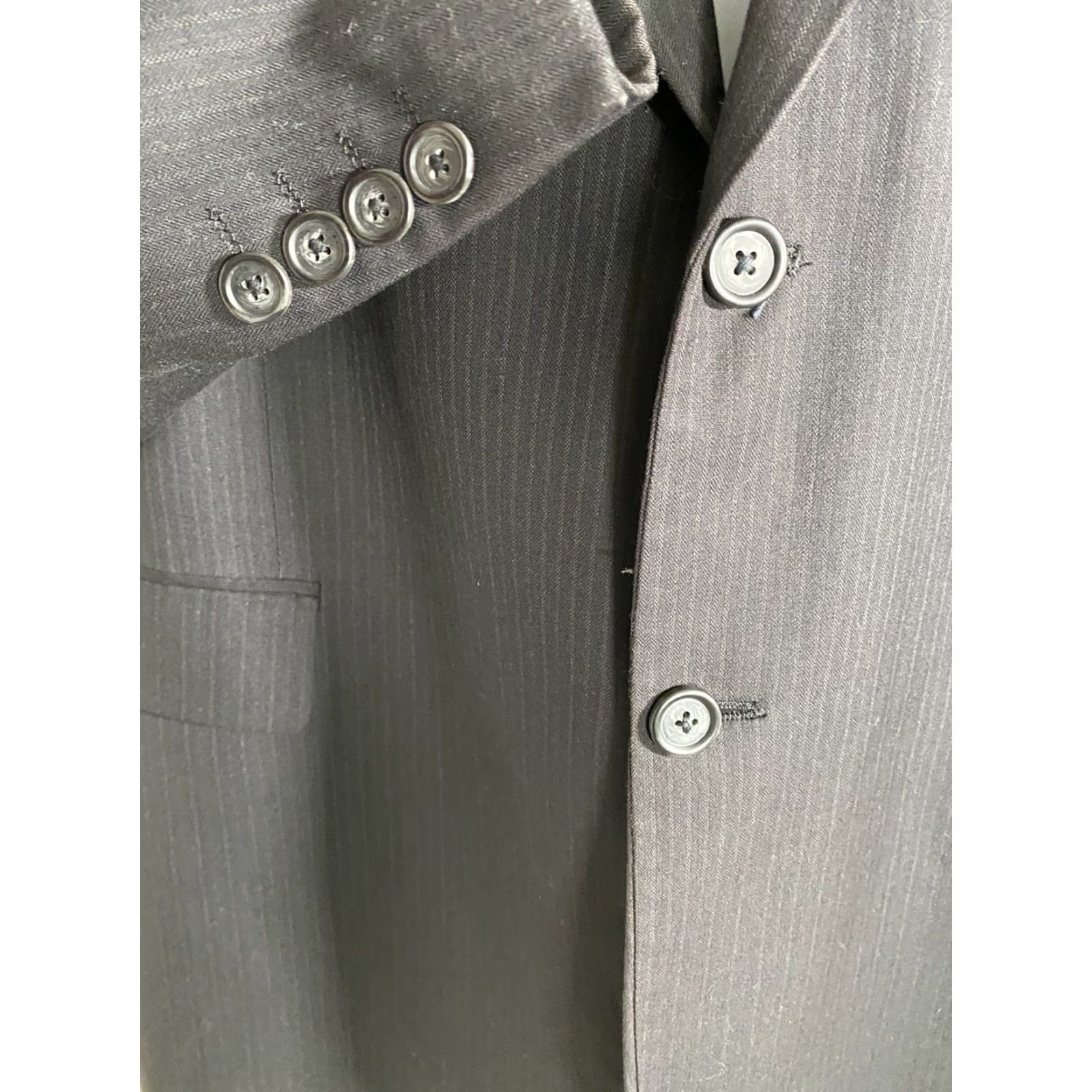 Doublet Wilke Rodriguez Blazer 44R Black Pinstripe Double Vented Two Button Size 44R - 6 Thumbnail