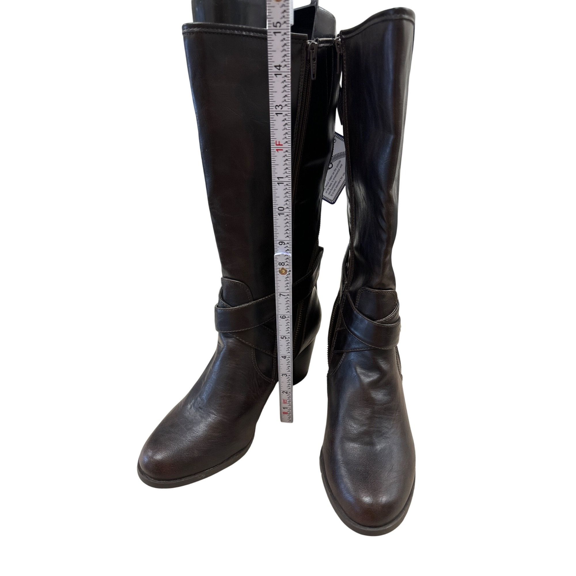Designer Rialto Womens Brown Leather Knee-High Boots Size 10M SKU 696 Size US 10 / IT 40 - 11 Thumbnail