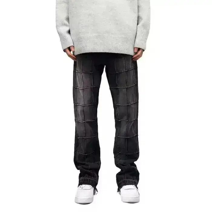 Japanese Brand Flannel Black Stacked Denim Jeans Size US 32 / EU 48 - 6 Thumbnail
