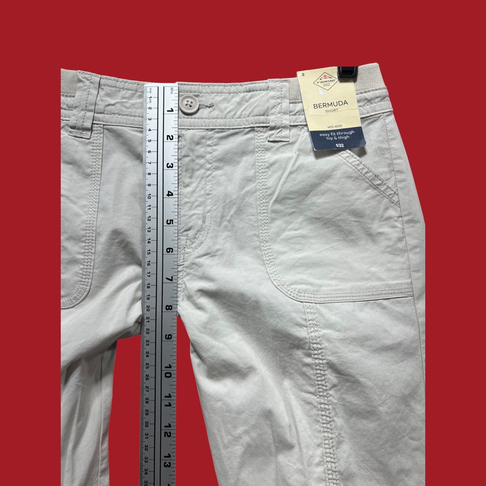 Other St. John's Bay - Women's Mid-Rise Cargo Bermuda Short - Beig Size 26" / US 2 / IT 38 - 7 Thumbnail