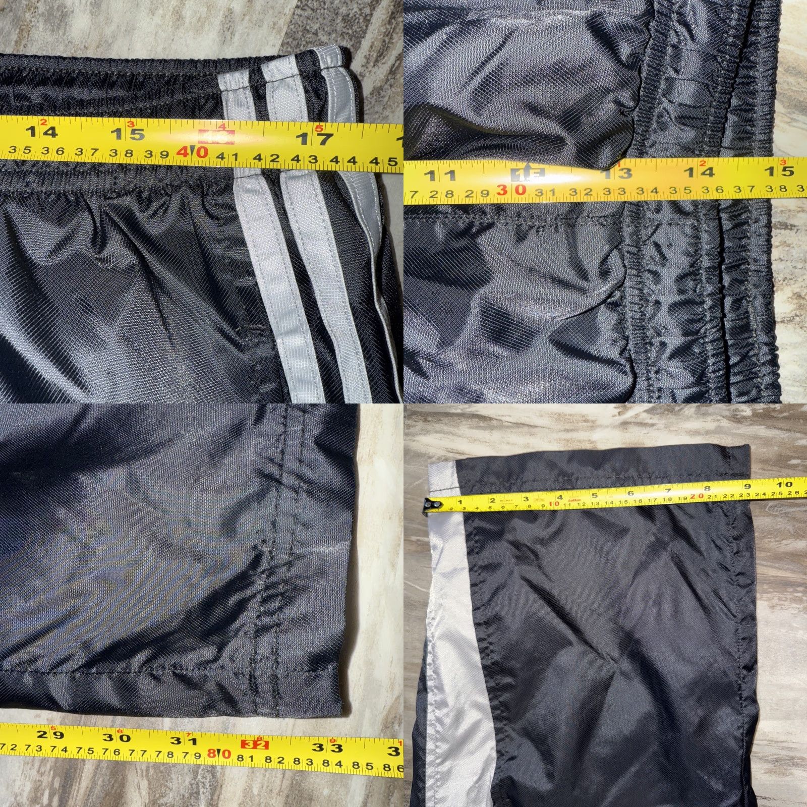 Adidas VINTAGE Adidas Track Pants Men’s XL Black 3 Stripe Nylon Zip Ankle Windbreakers Size US 36 / EU 52 - 9 Thumbnail