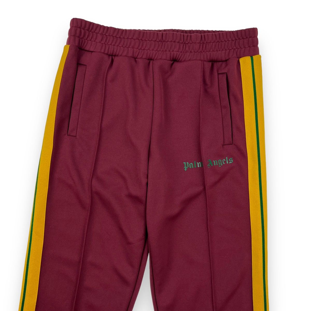 Palm Angels Palm Angels Burgundy & Yellow Sweatpants Size US 33 - 1 Thumbnail