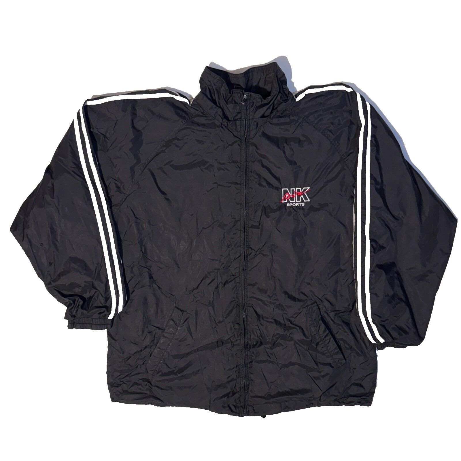 Nike Vintage 90s Nike Air "Nik Air" Parody Windbreaker Black Jack Size US L / EU 52-54 / 3 - 2 Thumbnail