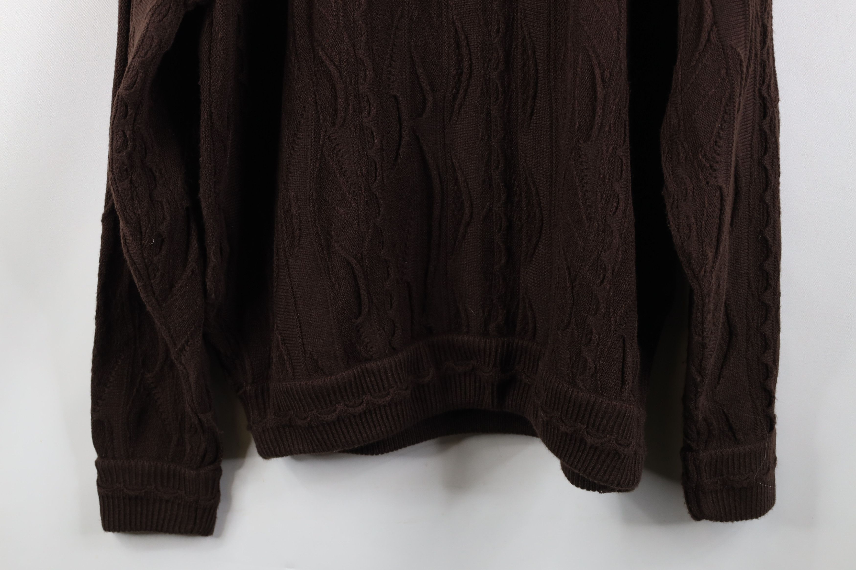 Vintage Vintage 90s Y2K Coogi Style Textured Knit Sweater Brown Size US L / EU 52-54 / 3 - 11 Thumbnail
