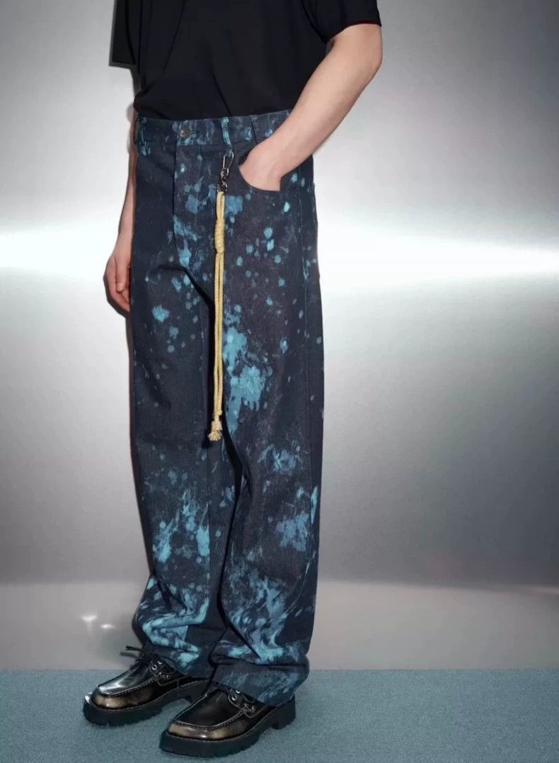 Japanese Brand wide-leg splatter denim pants for women-2507 Size US 26 / EU 42 - 8 Thumbnail