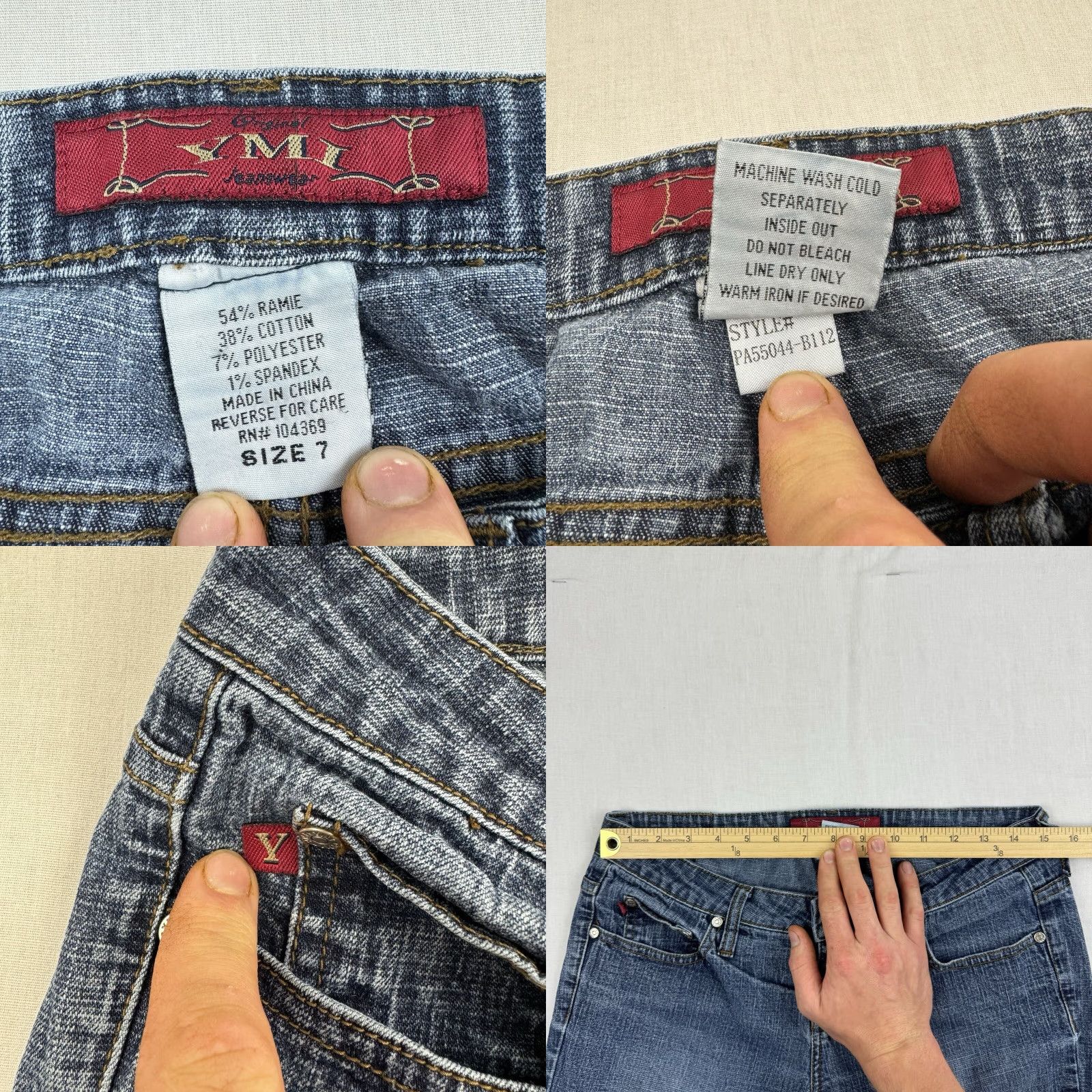 Vintage Vintage YMI Jeans Womens 7 Blue Low Rise Boot Cut Y2K Hipster Punk Grunge Size 28" / US 6 / IT 42 - 8 Thumbnail
