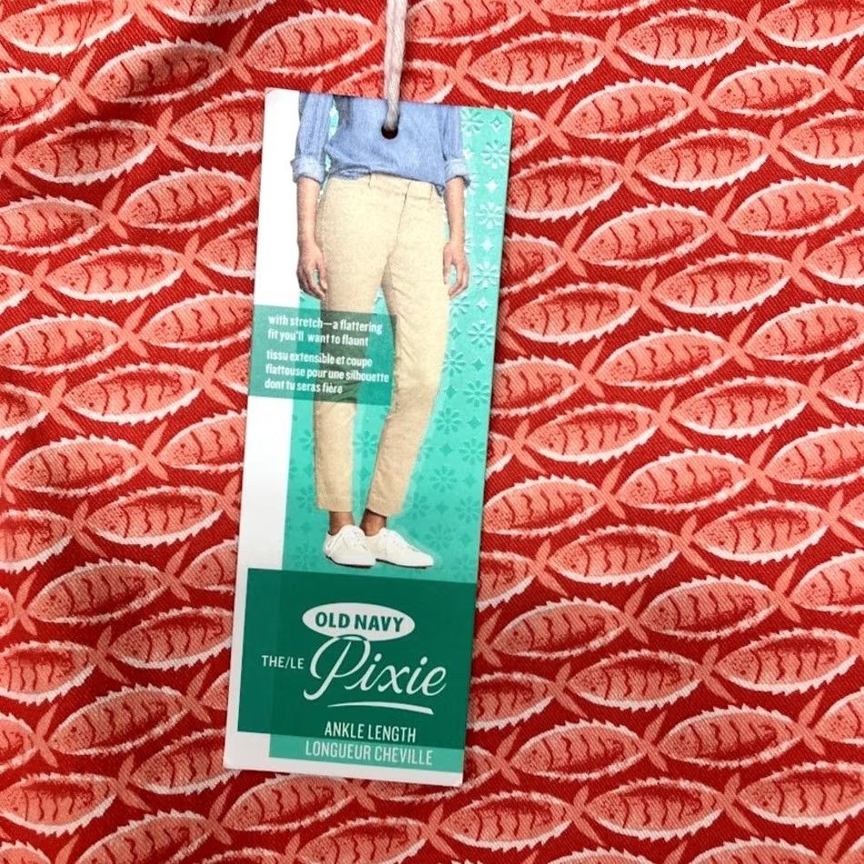 Old Navy Old Navy Fish Print Pixie Ankle Pants Coral Womens Size 4 Stretch Size 27" / US 4 / IT 40 - 3 Thumbnail