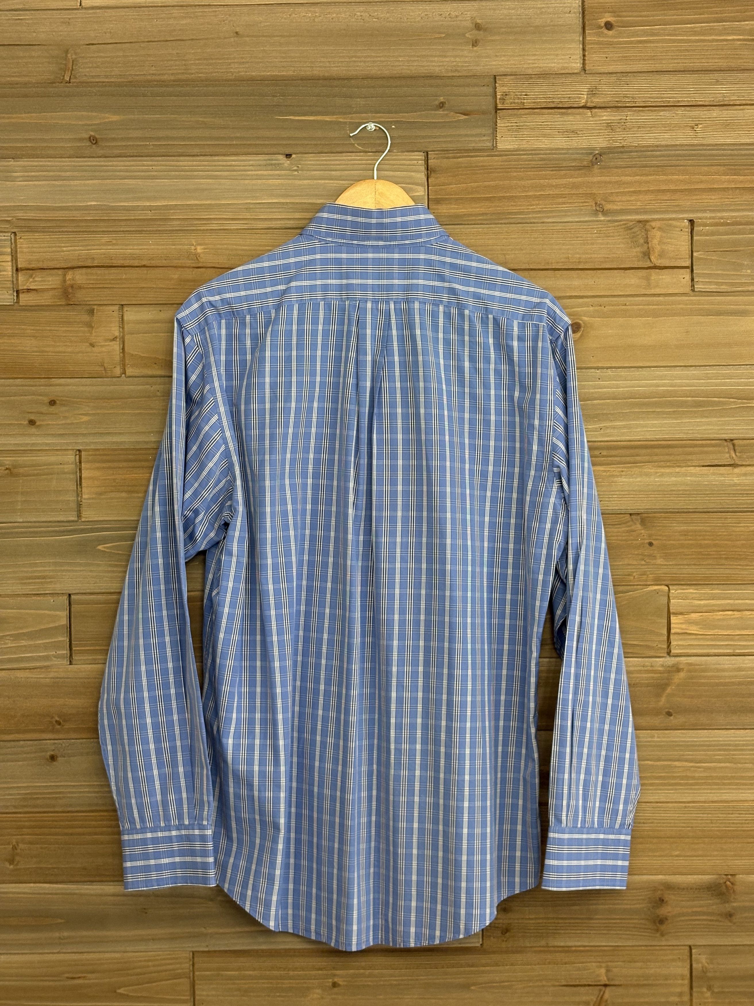 Bergdorf Goodman Bergdorf Goodman Men’s L Blue Striped Button Down Size US L / EU 52-54 / 3 - 2 Thumbnail