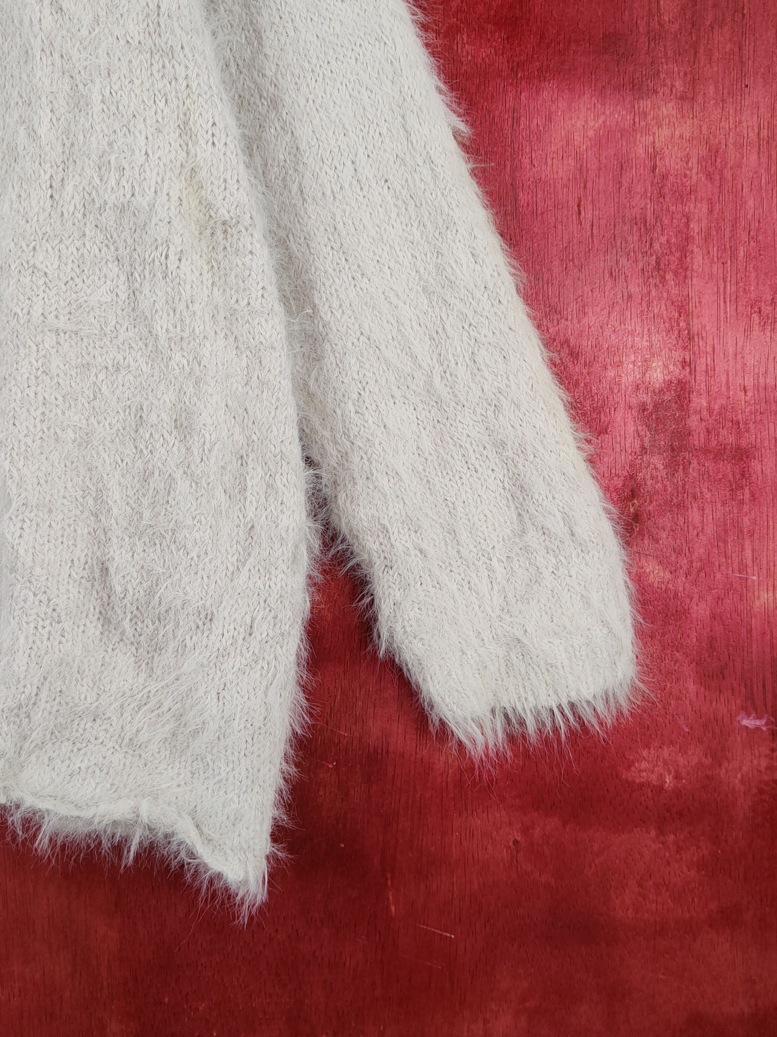 Japanese Brand × Vintage Archives Light Gray Fur Mohair Knitwear Cardigan Vintage Size M / US 6-8 / IT 42-44 - 6 Thumbnail