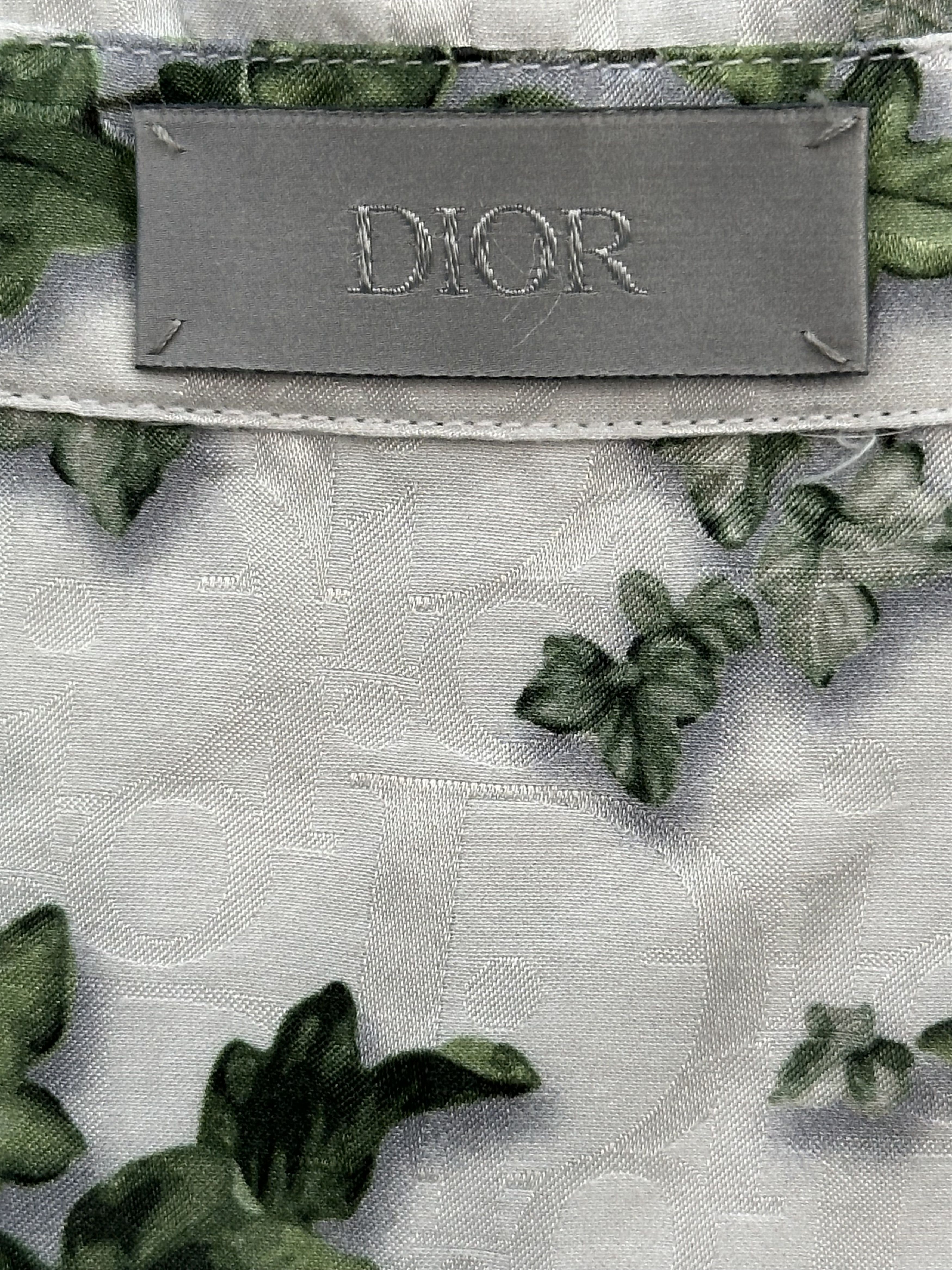 Dior Dior Amoako Boafo White Oblique Leaf Button Up Shirt Size US XL / EU 56 / 4 - 3 Thumbnail