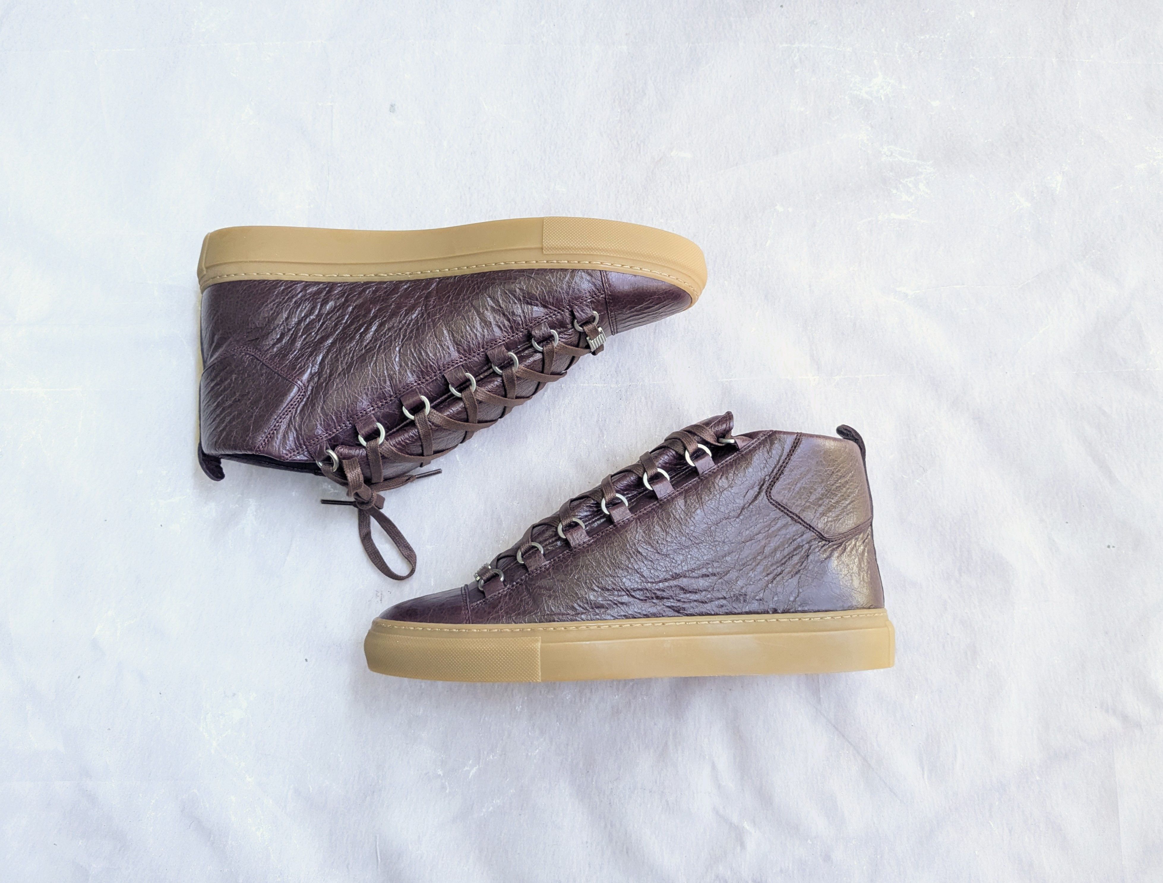 Balenciaga Balenciaga Arena Sneakers Burgundy Gum 9 High Tops Size US 9 / EU 42 - 1 Thumbnail
