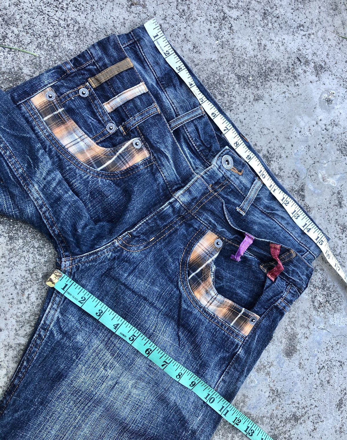 Japanese Brand DOUBLE WAIST WASHED BLUE SIRMIONE DENIM Size US 31 - 8 Thumbnail