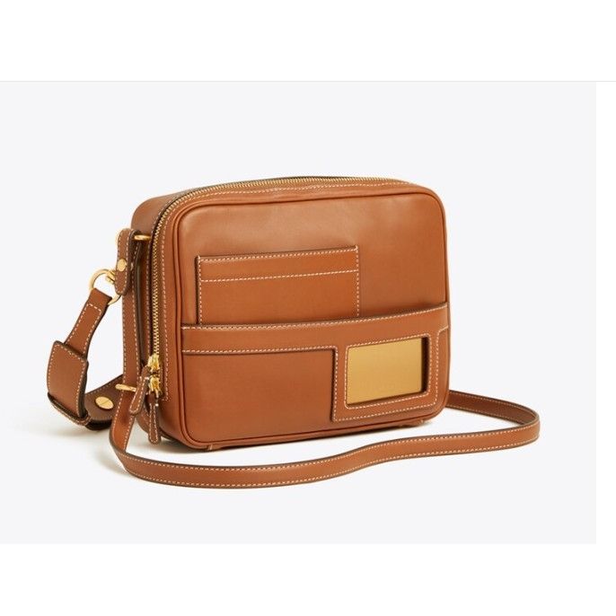 Tory Burch Tory Burch Leather Camera Bag - Brown Light Umber mspr 698 Size ONE SIZE - 1 Thumbnail