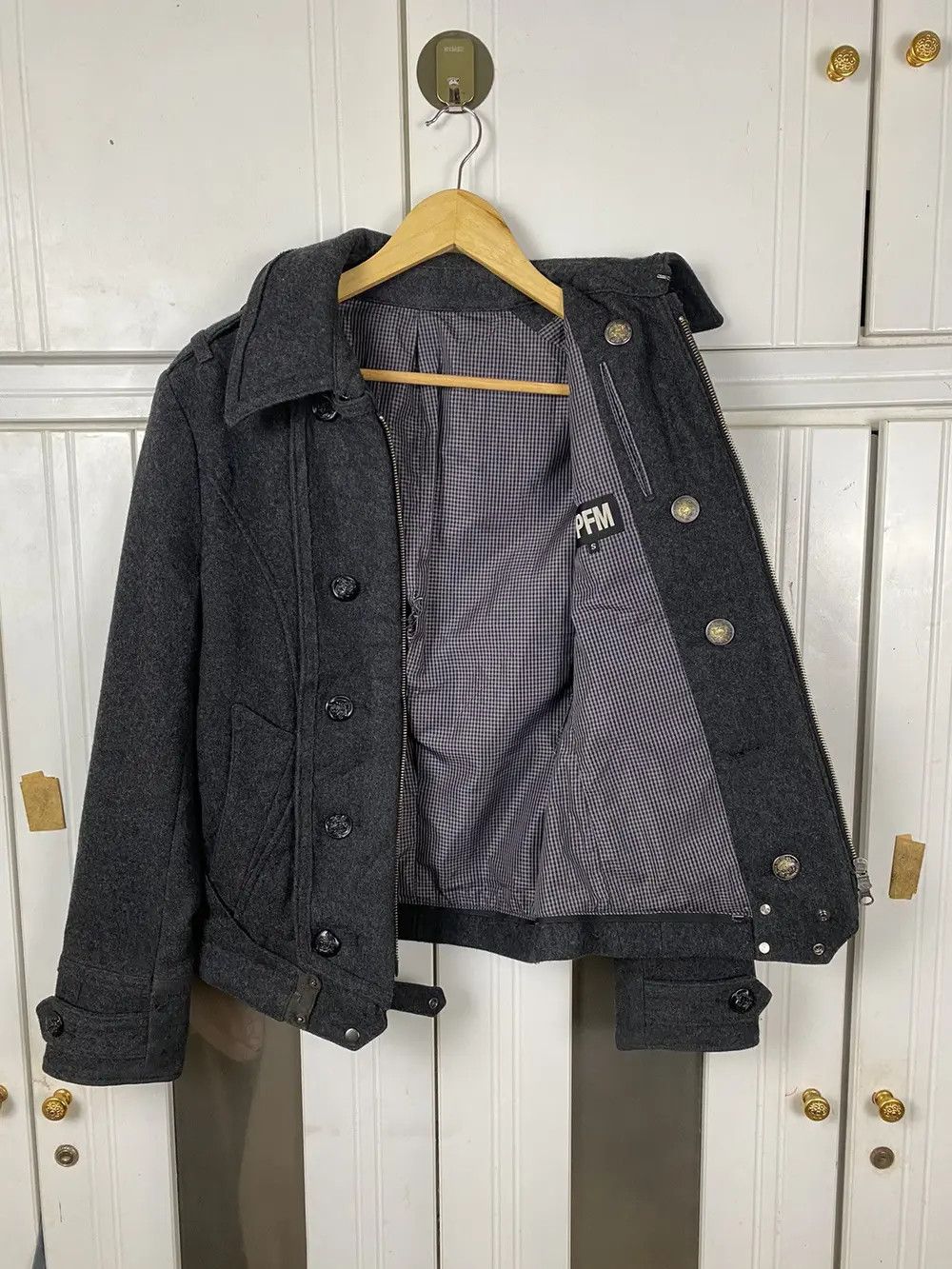 ジャケット・アウター PPFM y2k 00's wool jacket M PPFM Early 00s Hooded Mask Heavy Wool Rider Jacket – DRIEW