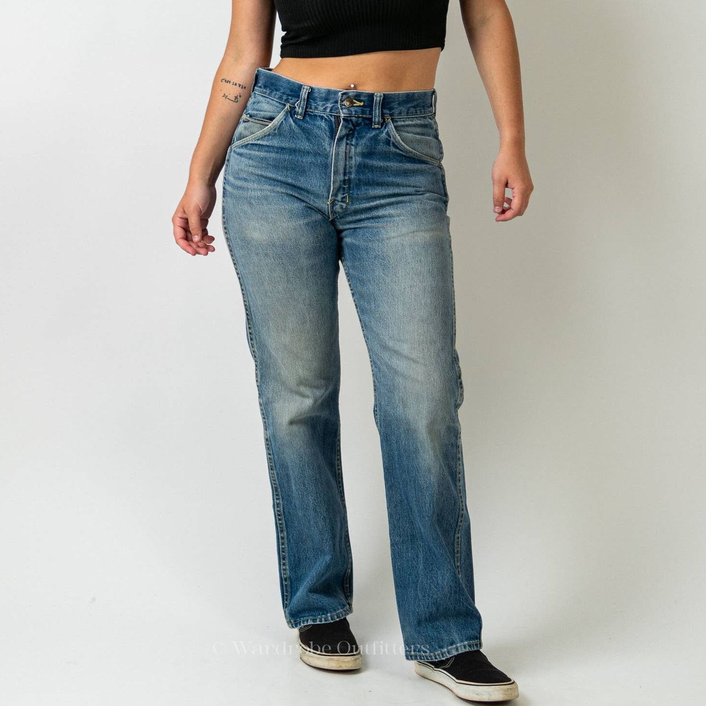 Vintage 70’s Vintage Big Yank Rockabilly Western Bootcut Denim Jeans Size US 30 / EU 46 - 2 Thumbnail