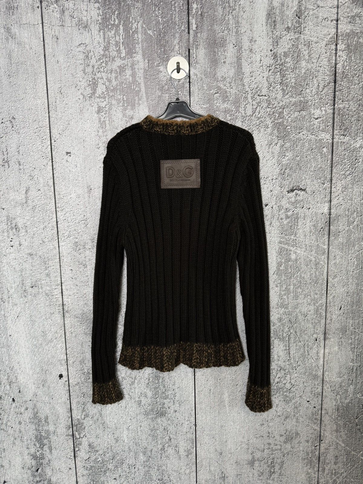 Dolce & Gabbana Vintage Dolce & Gabbana Ribbed Wool Sweater D&G Leather Logo Size M / US 6-8 / IT 42-44 - 7 Thumbnail