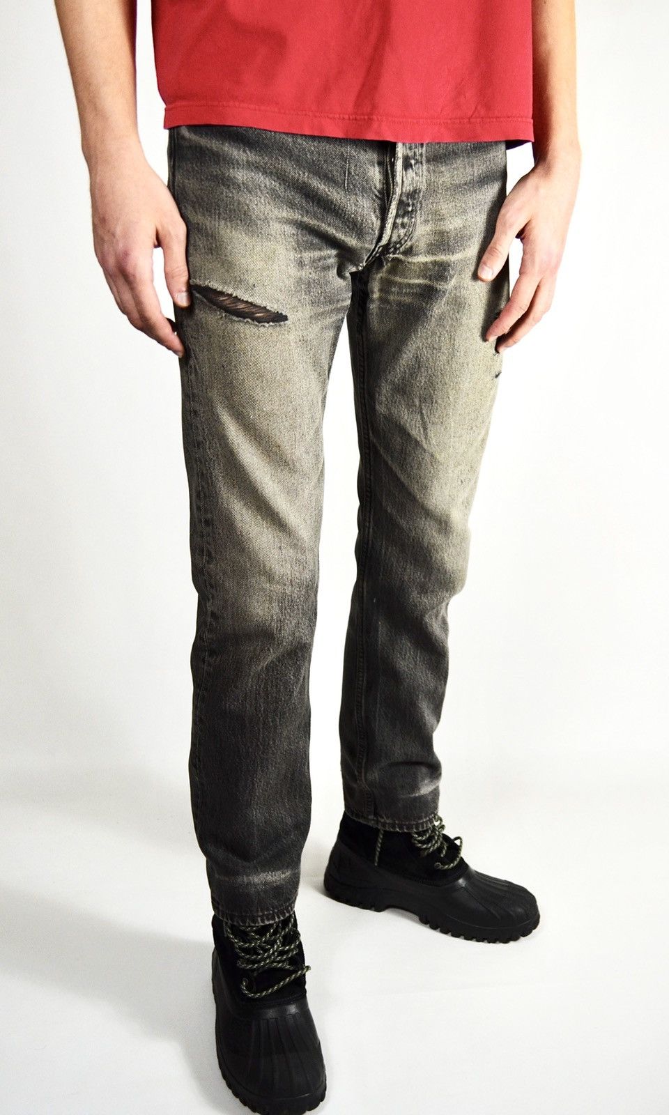 Levi's 90s Vintage Levis USA 501 Distressed Faded Denim Jeans Size US 30 / EU 46 - 4 Thumbnail