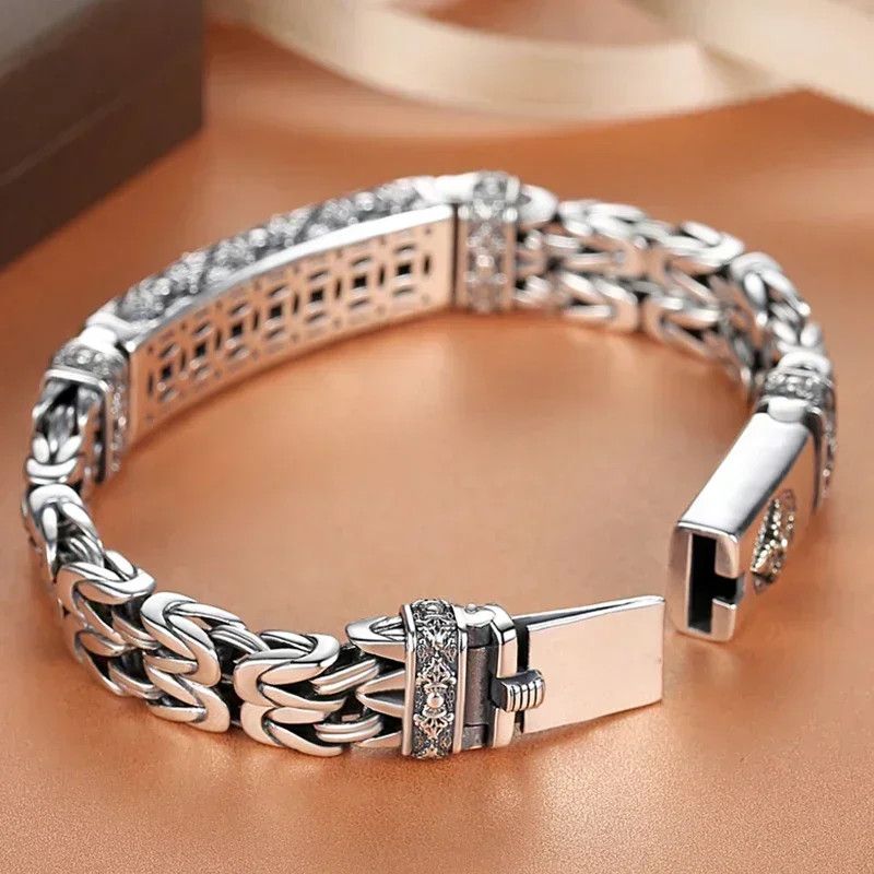 Vintage 20cm Chinese Style Retro Plain Pattern Chain Bracelet Size ONE SIZE - 3 Thumbnail