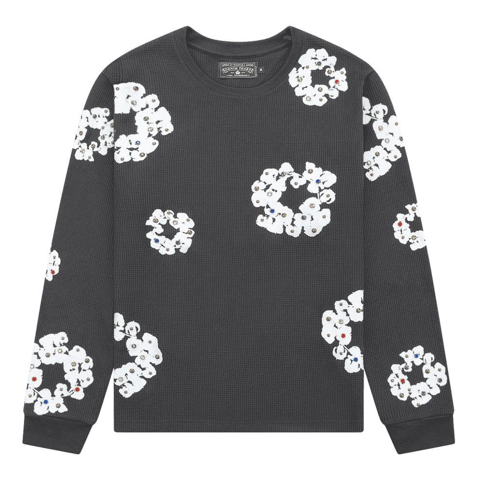 DENIM TEARS Denim Tears Rhinestone Wreath Thermal Vintage Black Size US XL / EU 56 / 4 - 1 Thumbnail