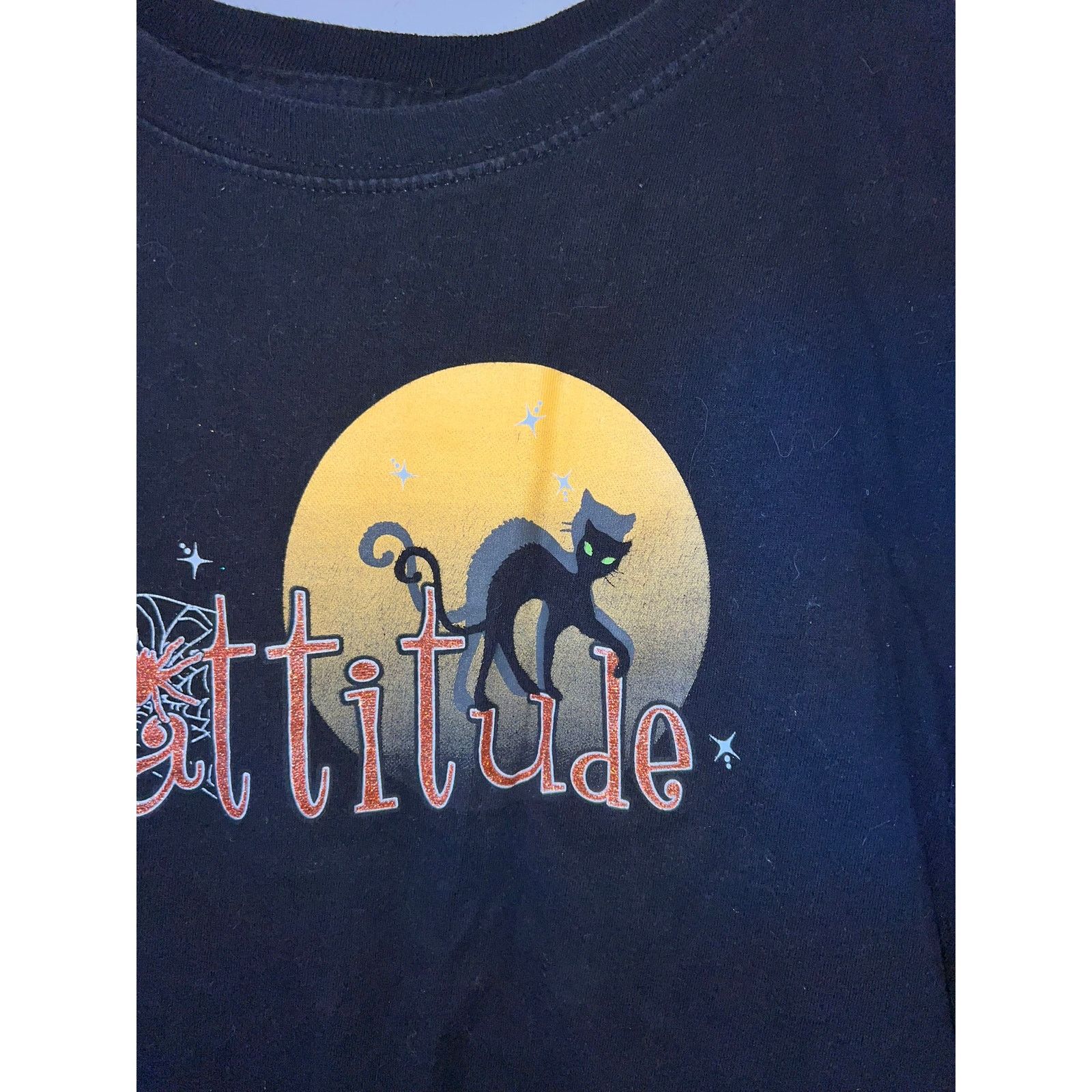Happy99 Womens Halloween Black Cat Shirt Cattitude Kitten Top Tee XL Size XL / US 12-14 / IT 48-50 - 3 Thumbnail