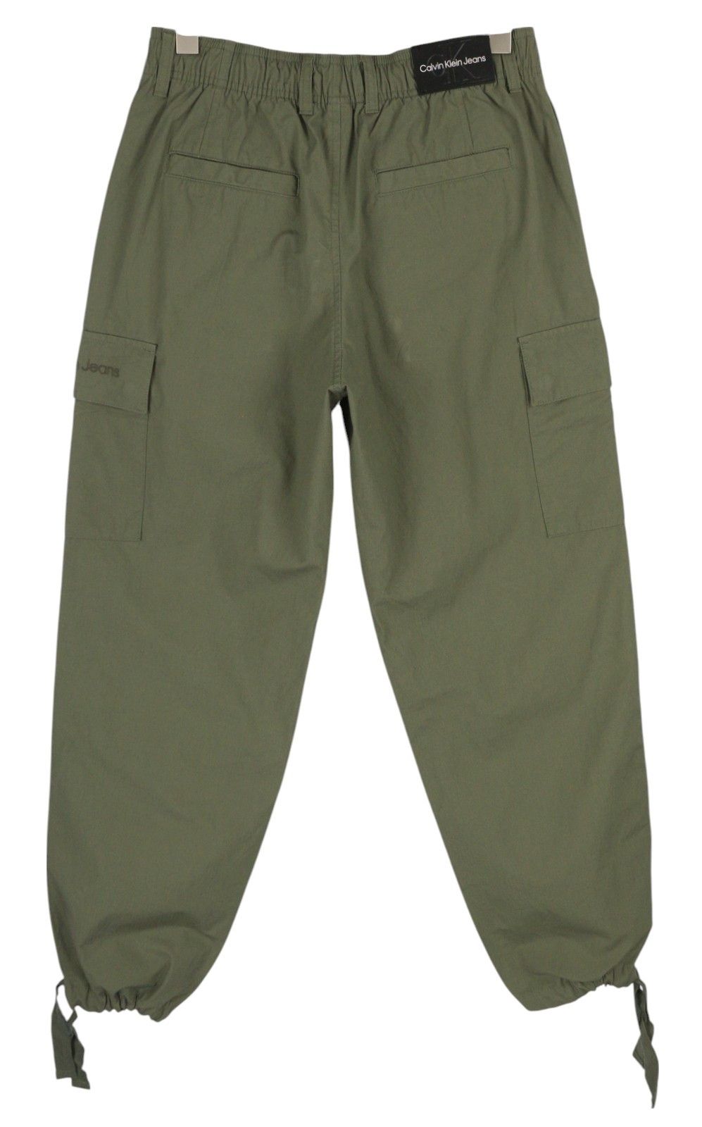 Calvin Klein ESSENTIAL REGULAR XS Green Cargo Waist Logo Trousers 85166 Size US 31 - 2 Thumbnail