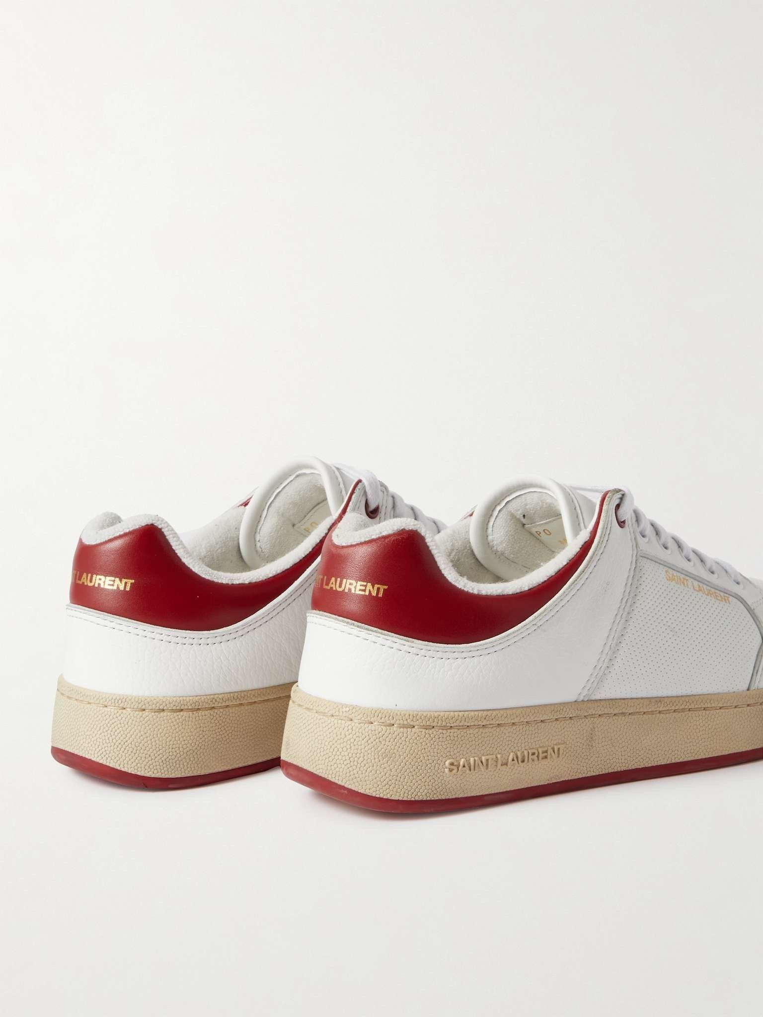 Saint Laurent Paris o1tr1nto0725 SL/61 Sneakers in Smooth Leather in White/Red Size US 10.5 / EU 43-44 - 4 Thumbnail